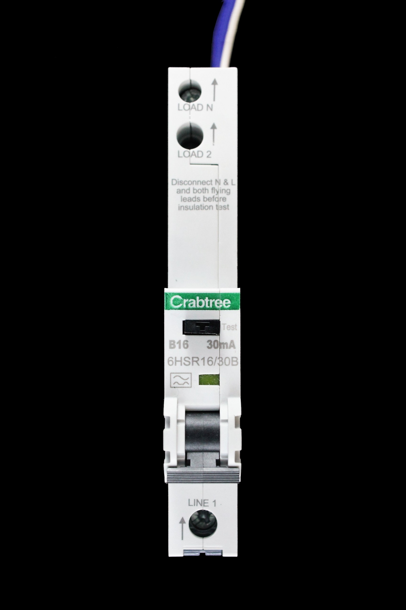 CRABTREE 16 AMP CURVE B 10kA 30mA RCBO TYPE A LOADSTAR 6HSR16/30B