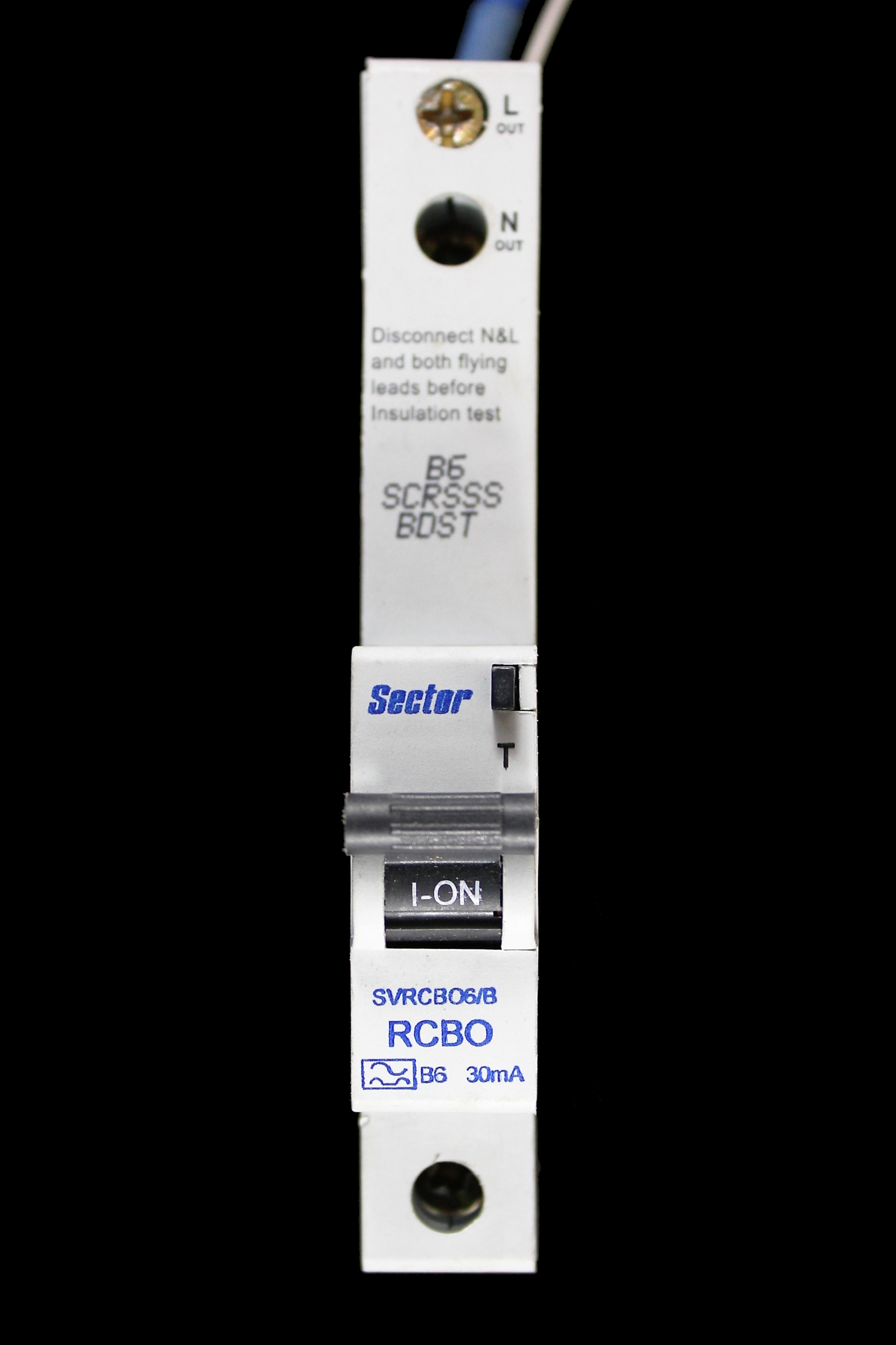 SECTOR 6 AMP CURVE B 6kA 30mA RCBO TYPE A SVRCBO6/B