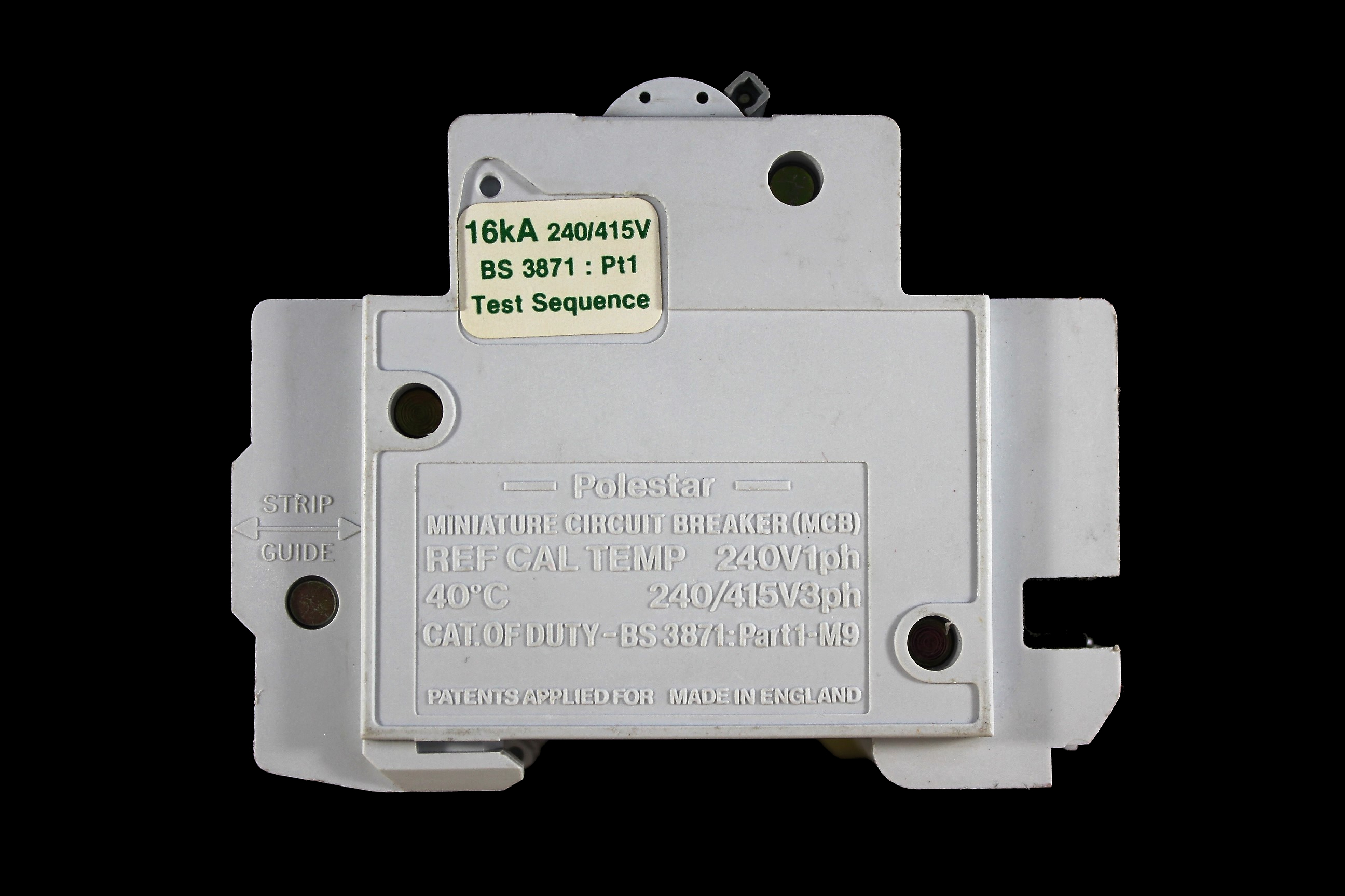 CRABTREE 63 AMP TYPE 2 M9 TRIPLE POLE MCB CIRCUIT BREAKER POLESTAR