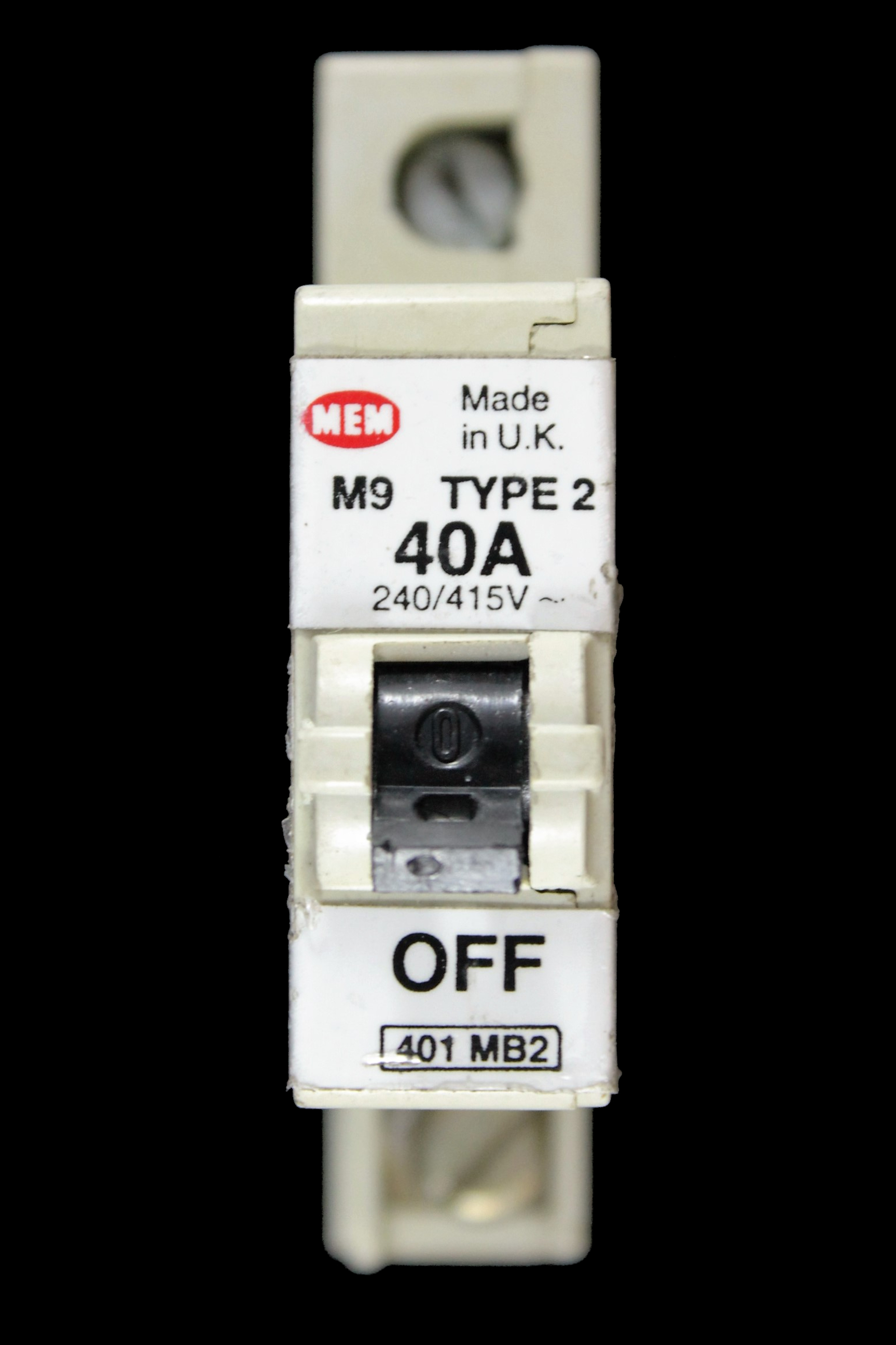 MEM 40 AMP TYPE 2 M9 MCB CIRCUIT BREAKER 401MB2
