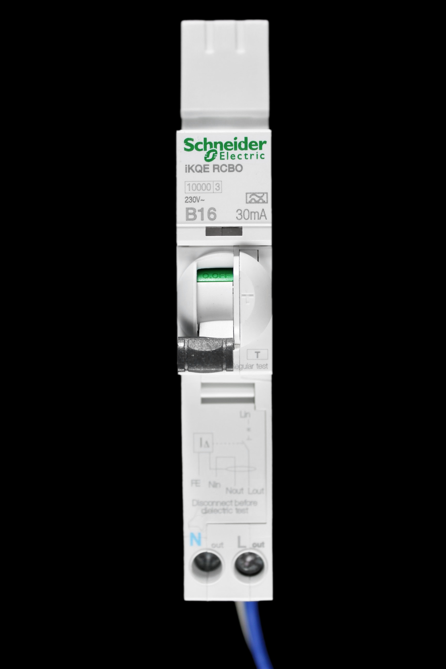 SCHNEIDER 16 AMP CURVE B 10kA 30mA RCBO TYPE A IKQE SEE116B03 A9D37816
