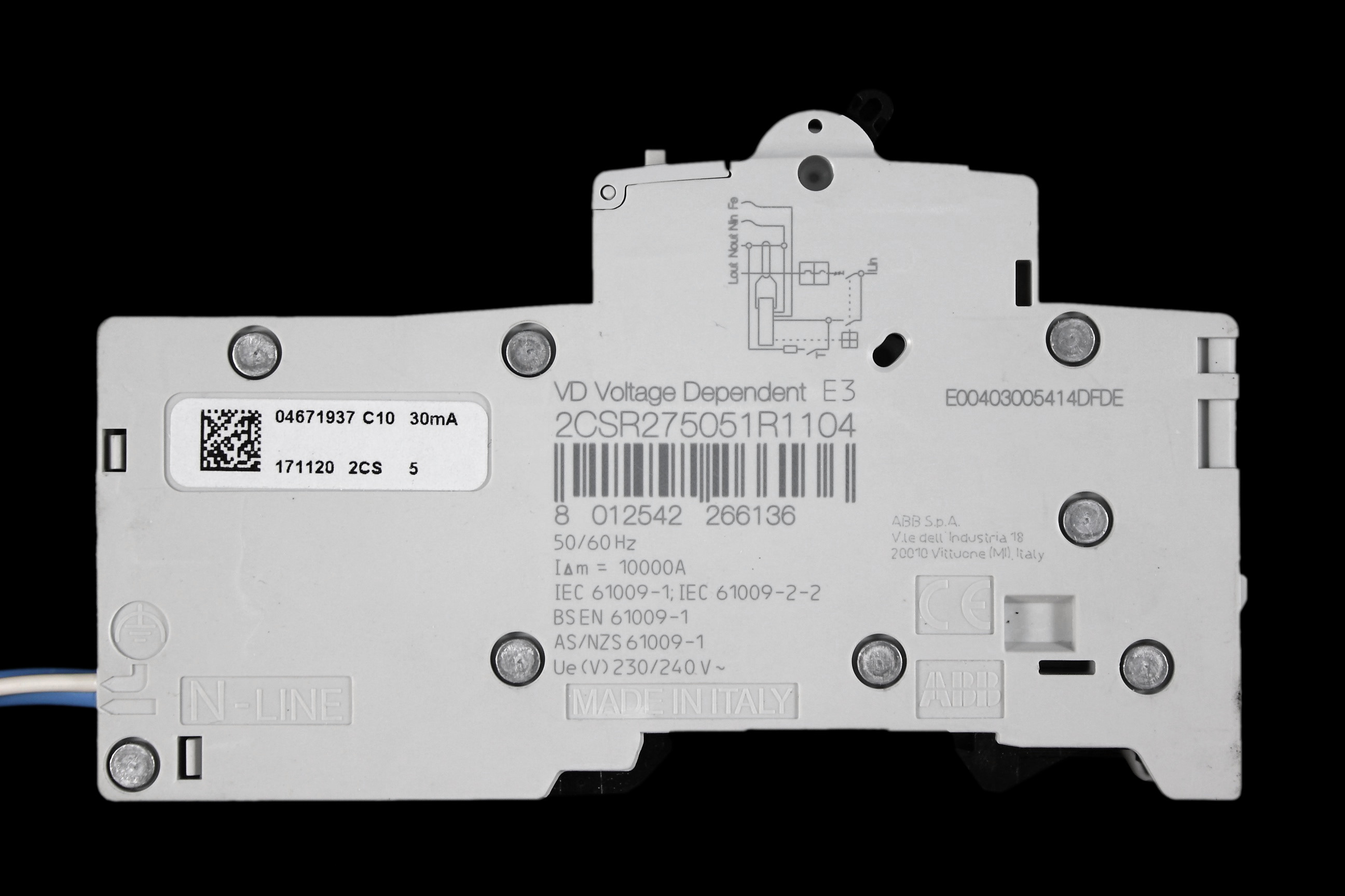 ABB 10 AMP CURVE C 10kA 30mA RCBO TYPE AC DSE201 M 2CSR275051R1104
