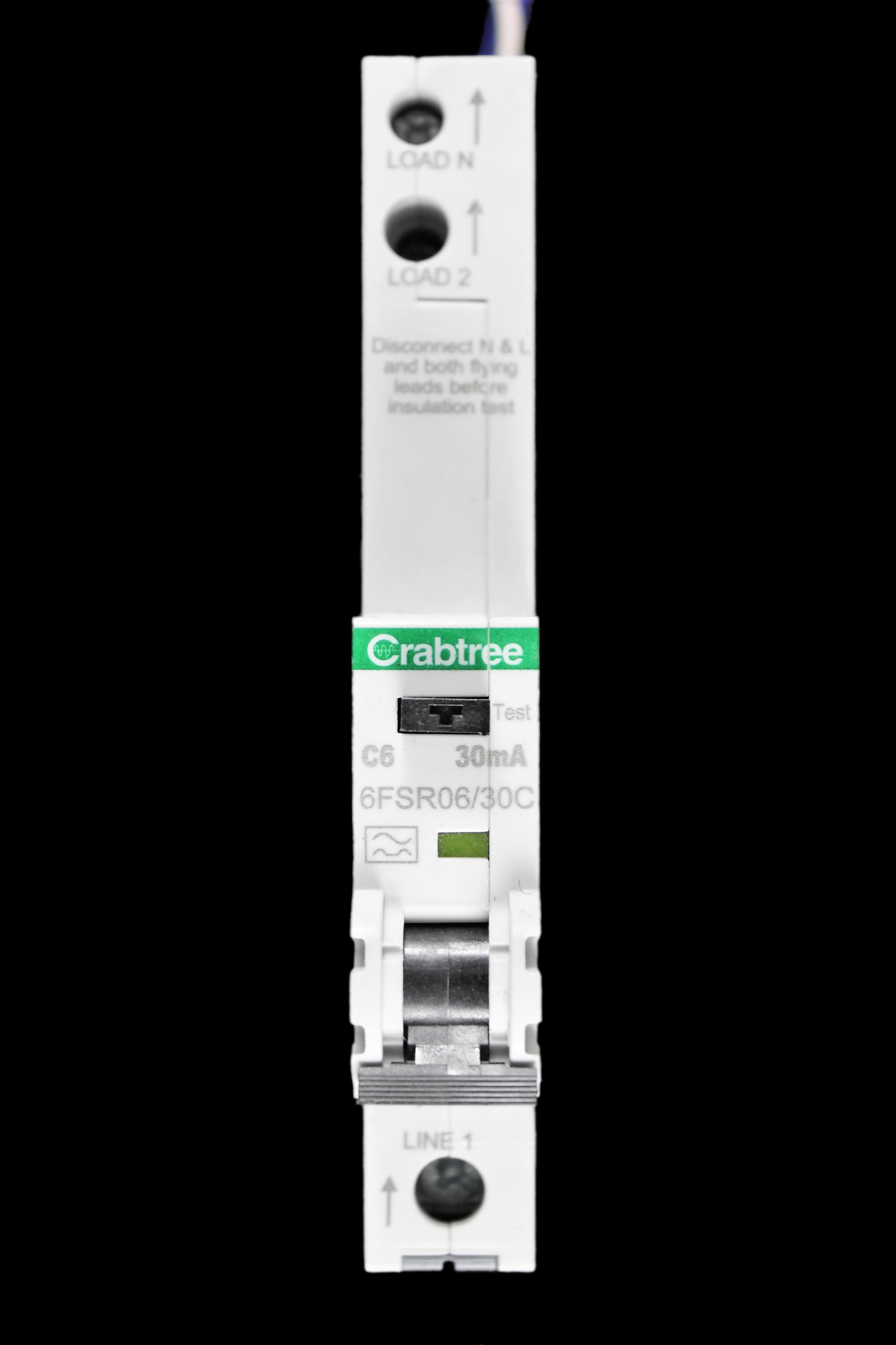 CRABTREE 6 AMP CURVE C 6kA 30mA RCBO TYPE A 6FSR06/30C LOADSTAR