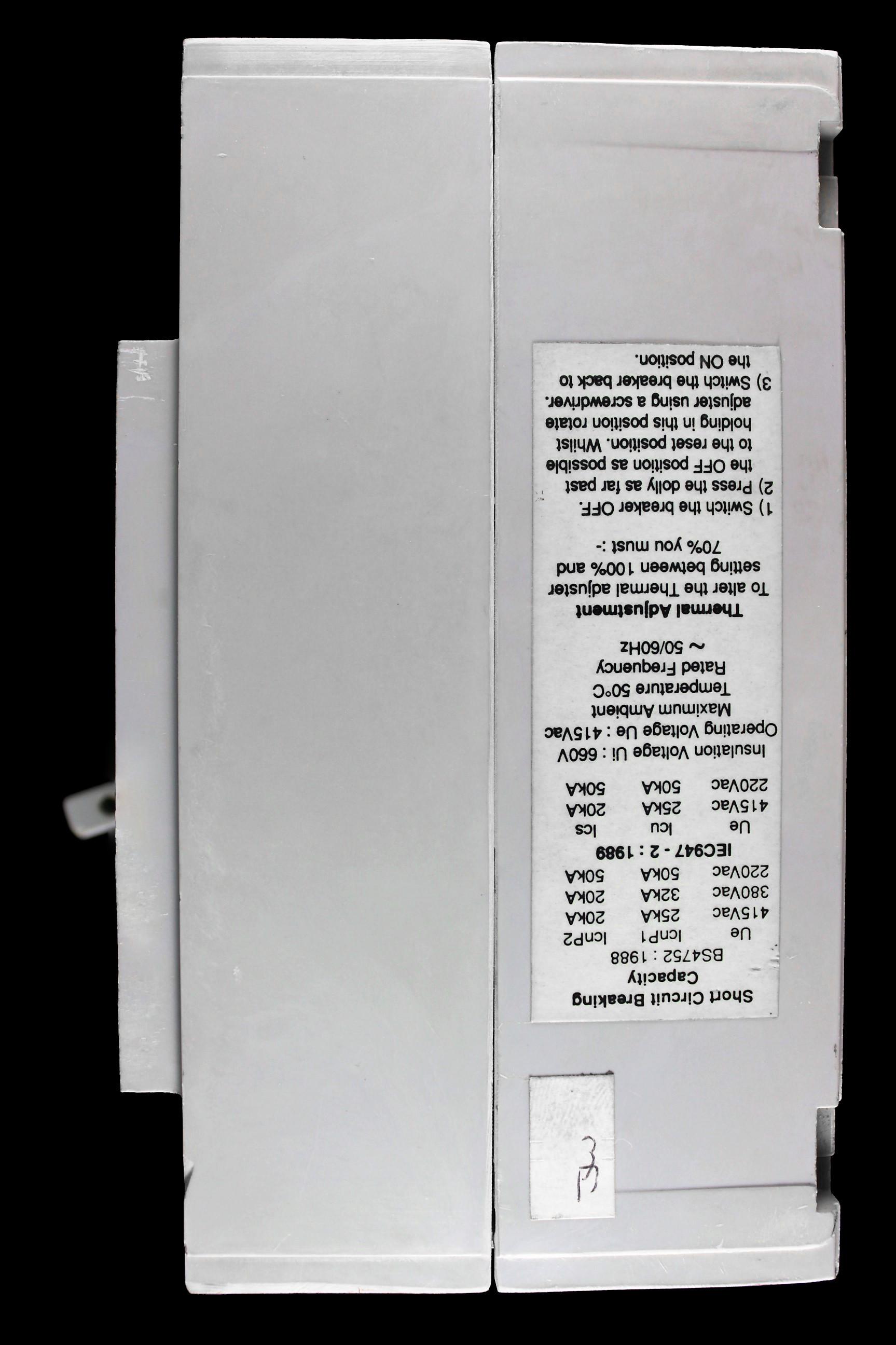 DORMAN SMITH 160 AMP 25kA TRIPLE POLE MCCB LOADLINE AA WHITE