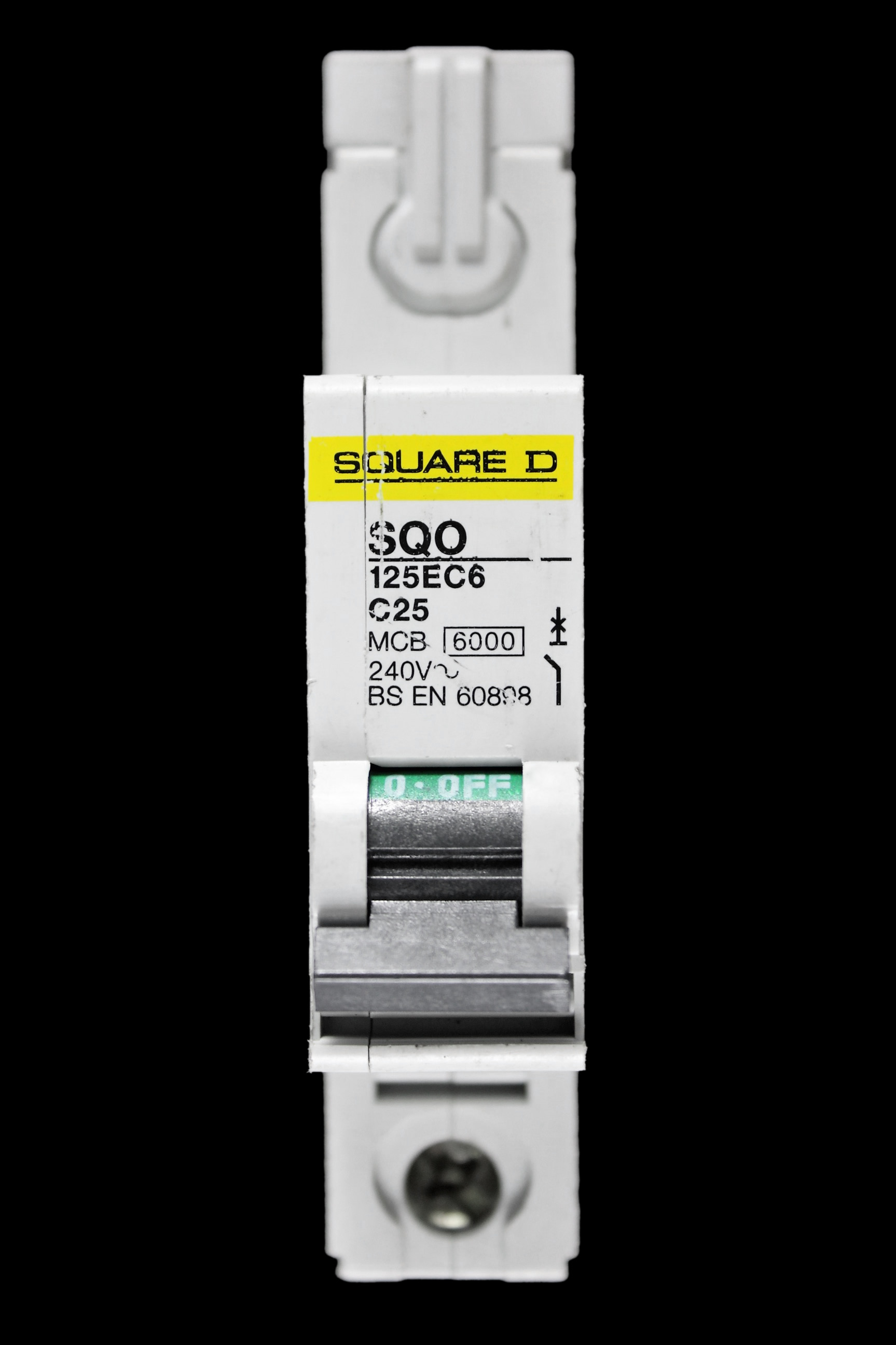 SQUARE D 25 AMP CURVE C 6kA MCB CIRCUIT BREAKER SQO 125EC6