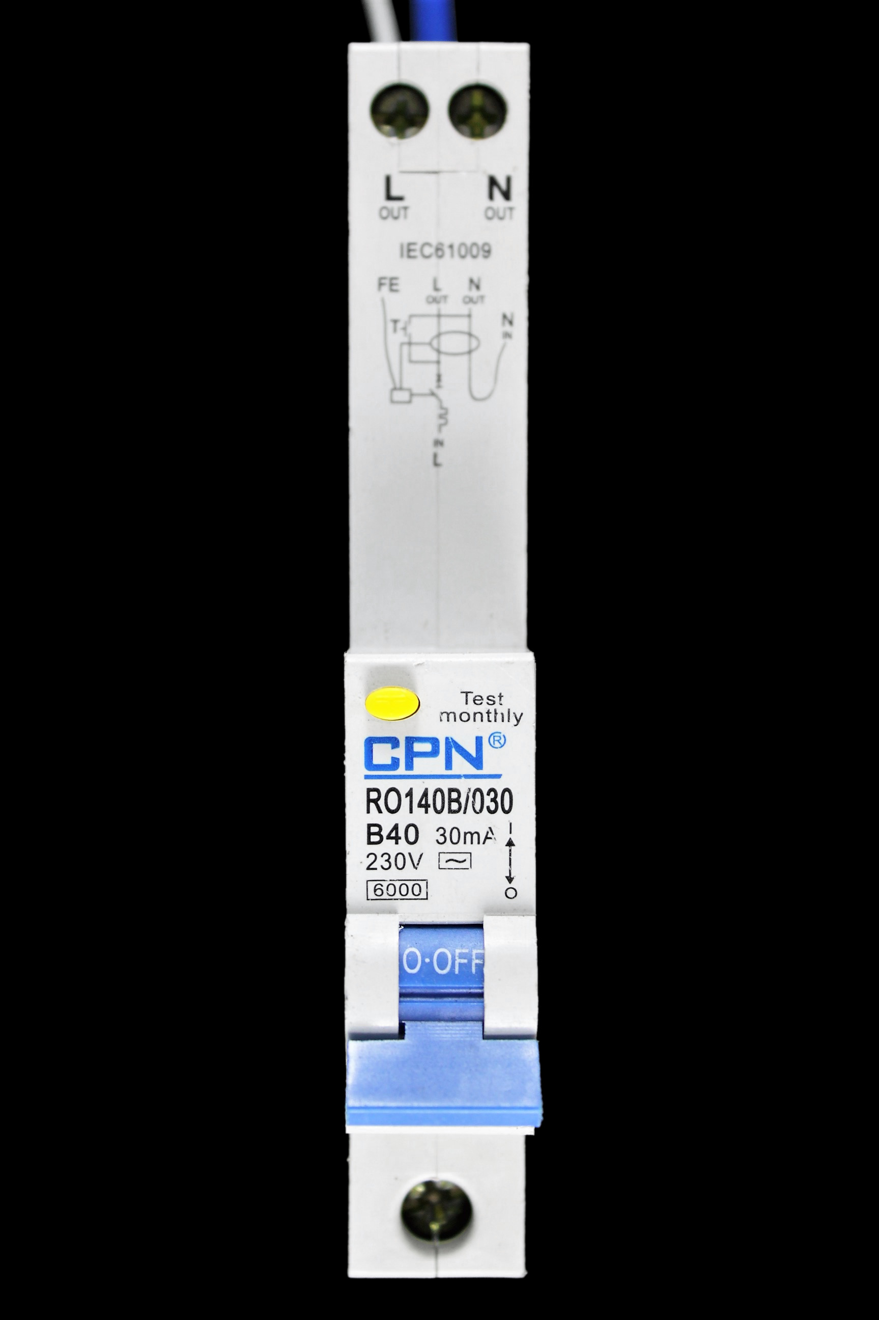CPN 40 AMP CURVE B 6kA 30mA RCBO RCD MCB RO140B/030