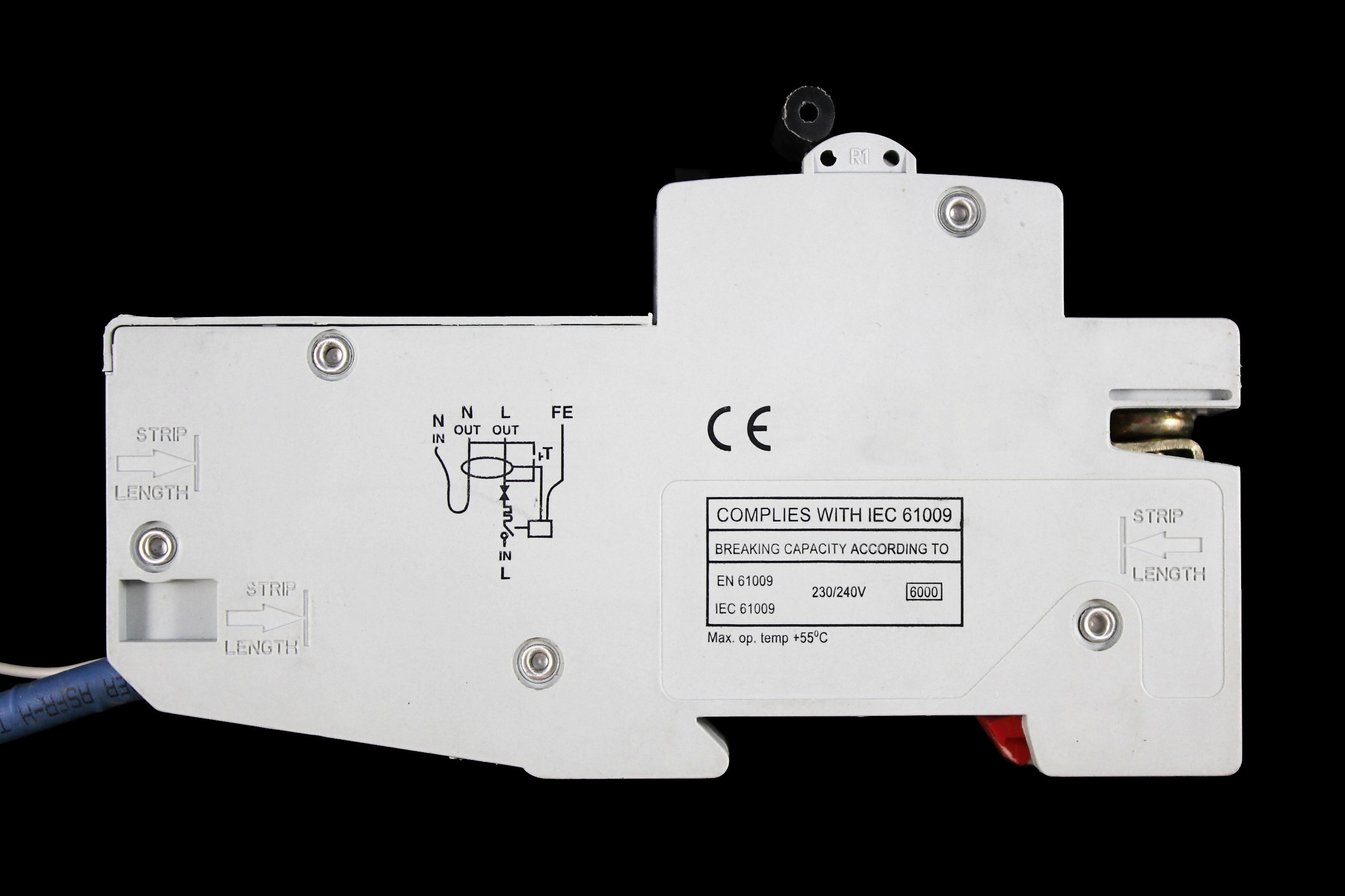 NEWLEC 16 AMP CURVE C 6kA 30mA RCBO TYPE A NLRCB1630A RED CLIP