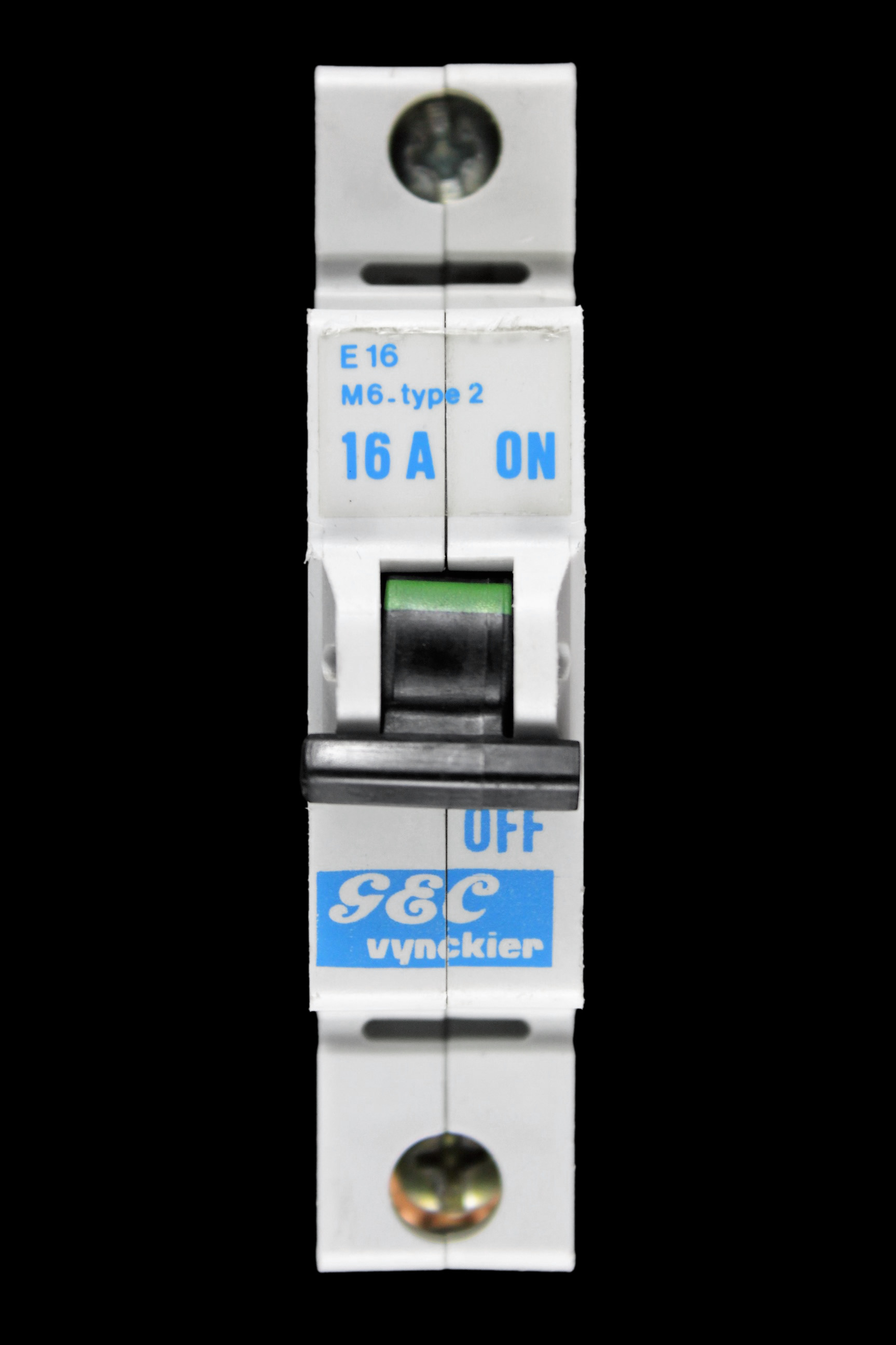 GEC VYNCKIER 16 AMP TYPE 2 M6 MCB CIRCUIT BREAKER E16 098/374116-000