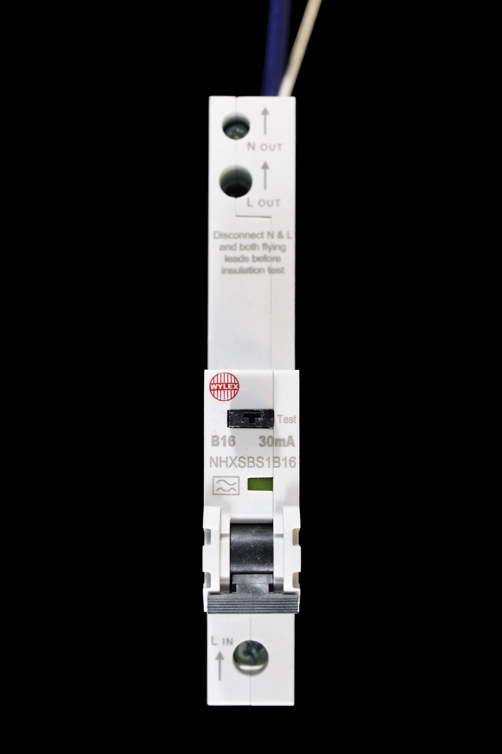 WYLEX 16 AMP CURVE B 6kA 30mA RCBO TYPE A NHXSBS1B16