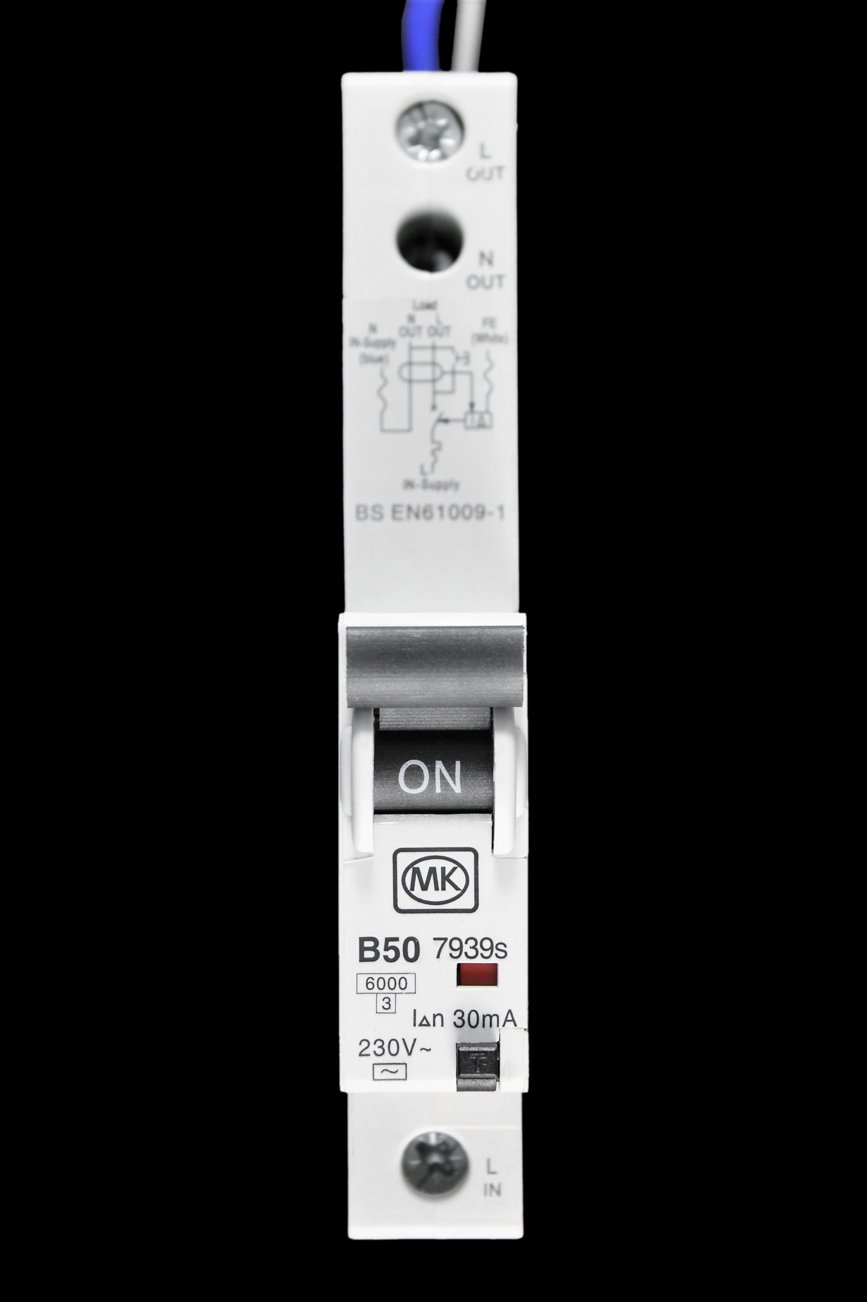 MK 50 AMP CURVE B 6kA 30mA RCBO MCB RCD SENTRY 7939s