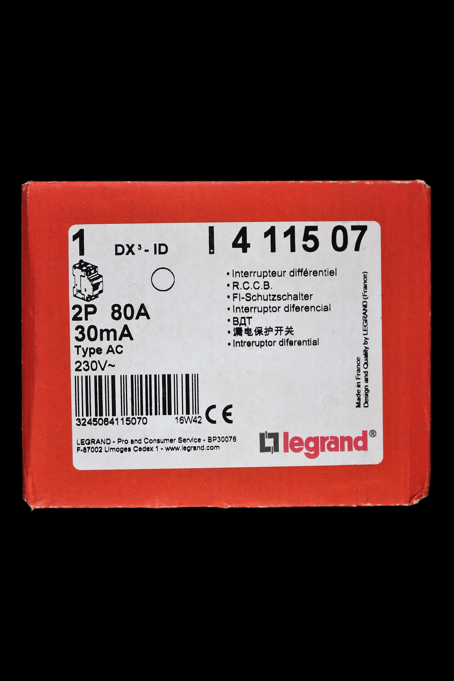 LEGRAND 80 RCCB RCD DOUBLE POLE 30mA TYPE AC DX3 411507