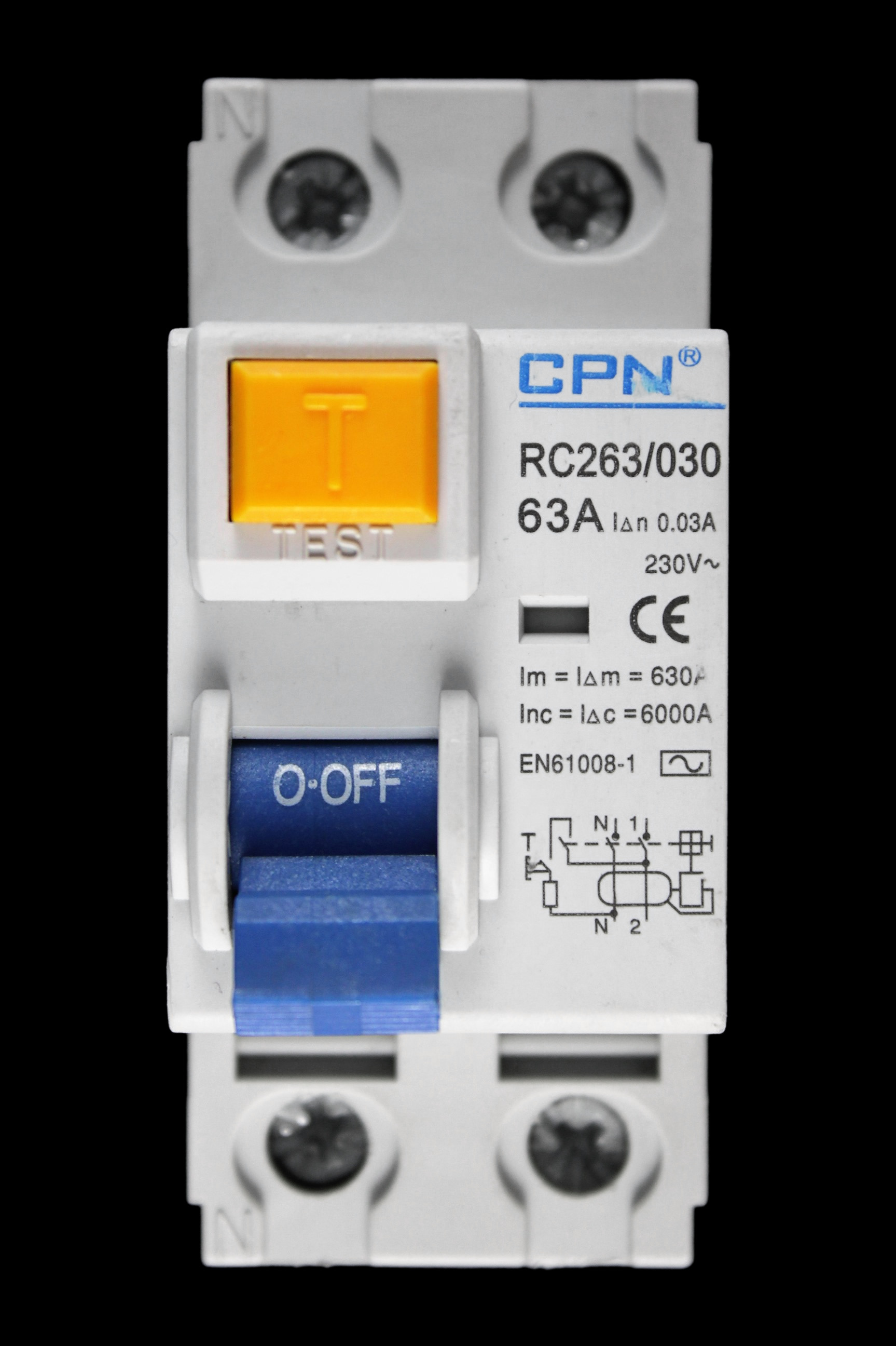 CPN 63 AMP 30mA DOUBLE POLE RCD TYPE AC RC263/030