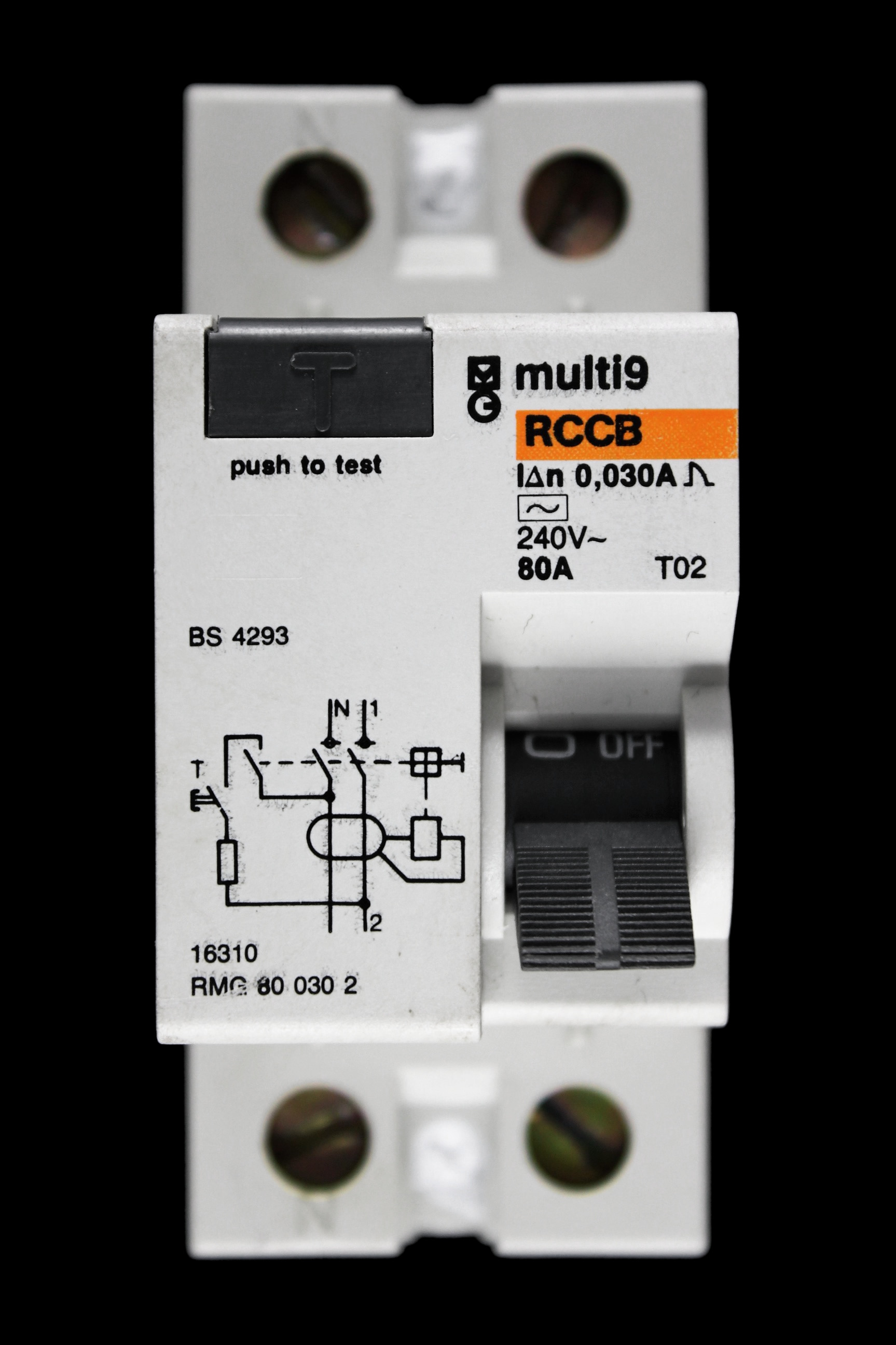 MERLIN GERIN 80 AMP 30mA DOUBLE POLE RCCB RCD TYPE AC 16310 RMG 80 030 2
