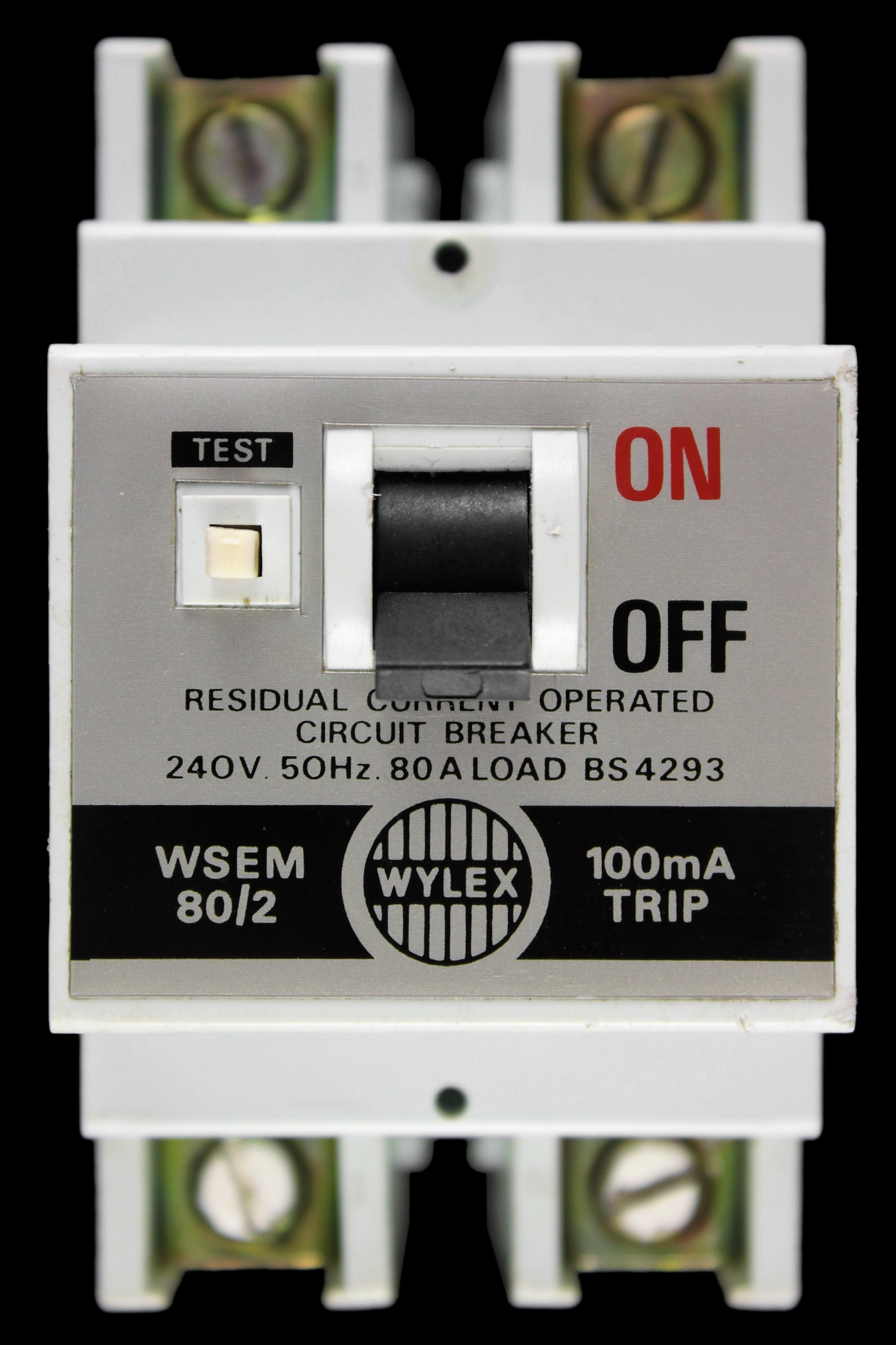 WYLEX 80 AMP 100mA DOUBLE POLE RCCB RCD WSEM 80/2