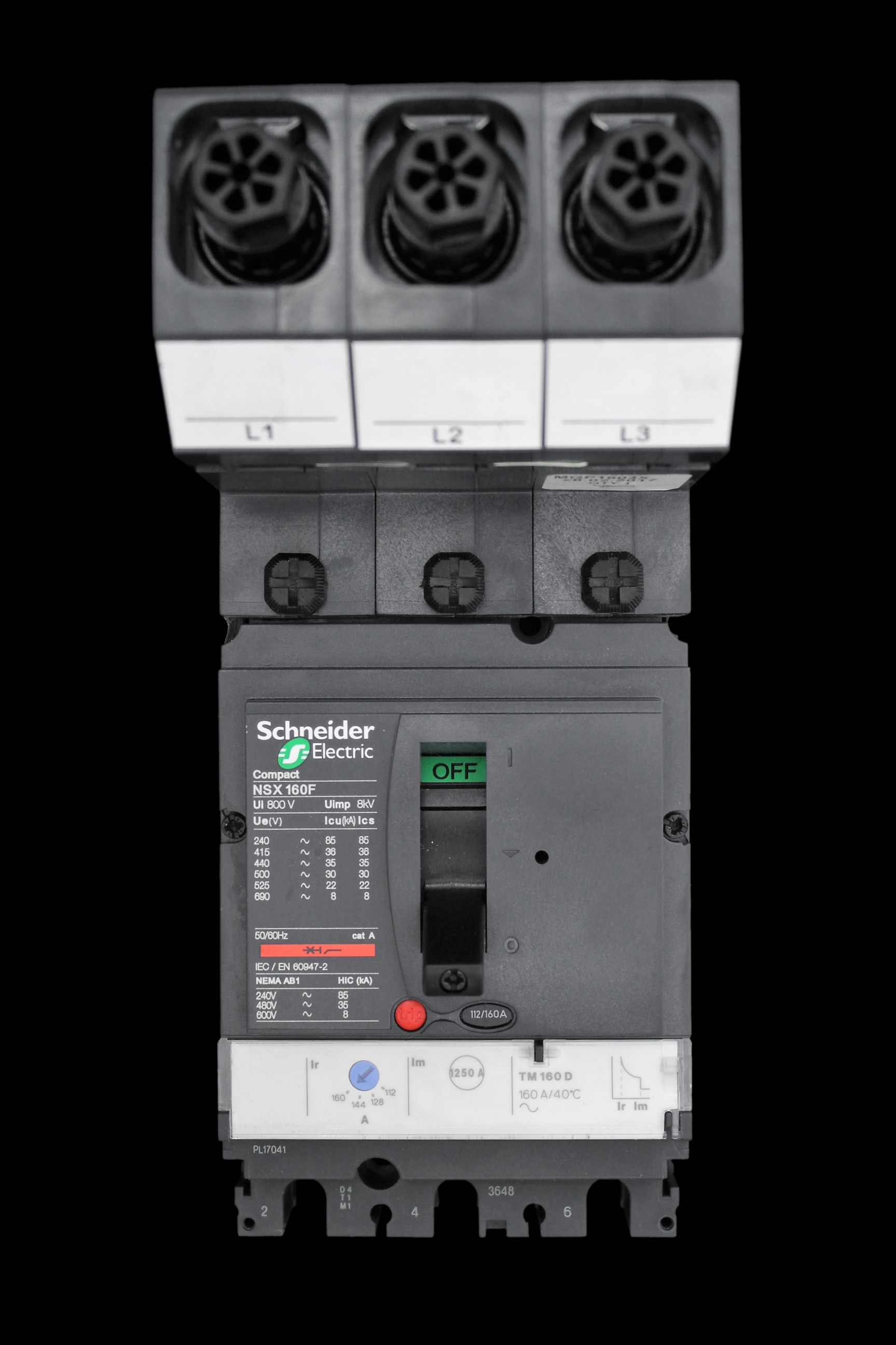 SCHNEIDER 160 AMP 36kA TRIPLE POLE MCCB MGP1603X NSX160F