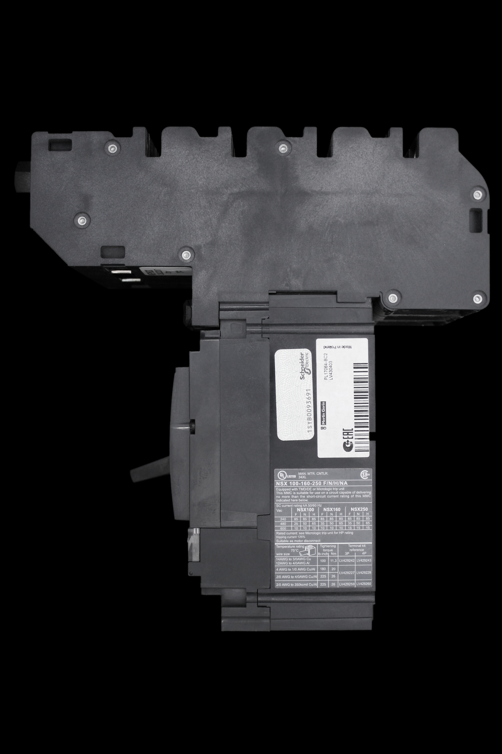 SCHNEIDER 160 AMP 36kA TRIPLE POLE MCCB MGP1603X NSX160F