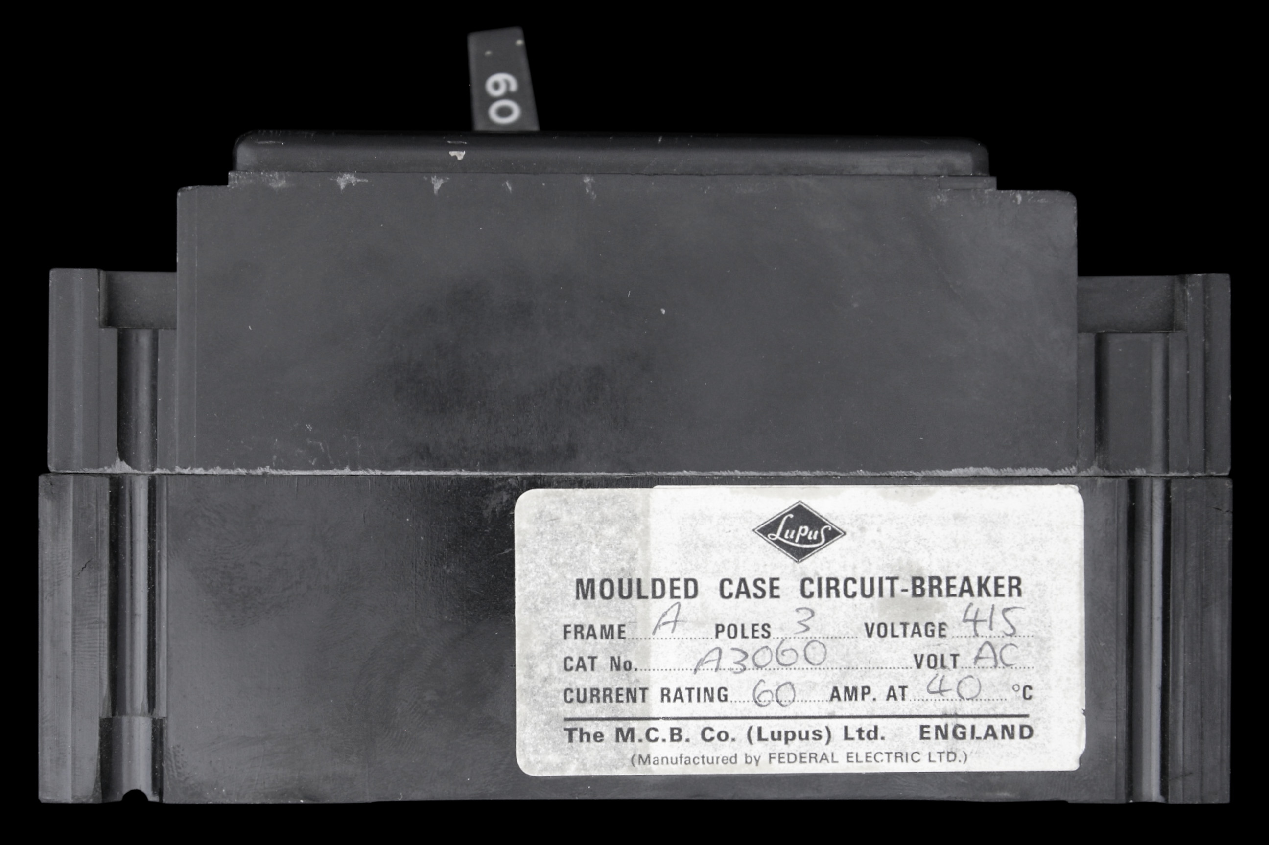 LUPUS 60 AMP TRIPLE POLE MCCB A3060