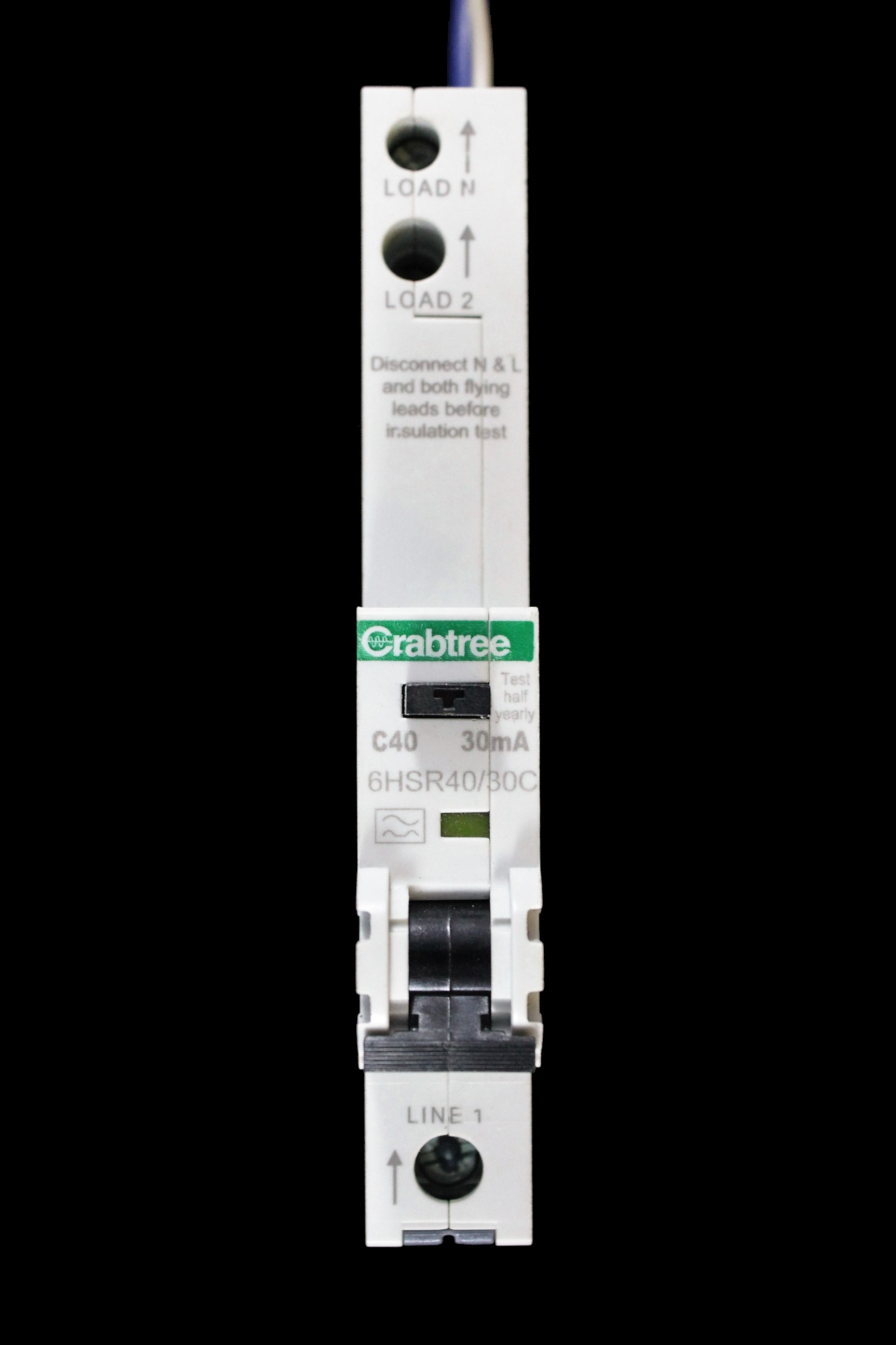 CRABTREE 40 AMP CURVE C 10kA 30mA RCBO 6HSR40/30C LOADSTAR