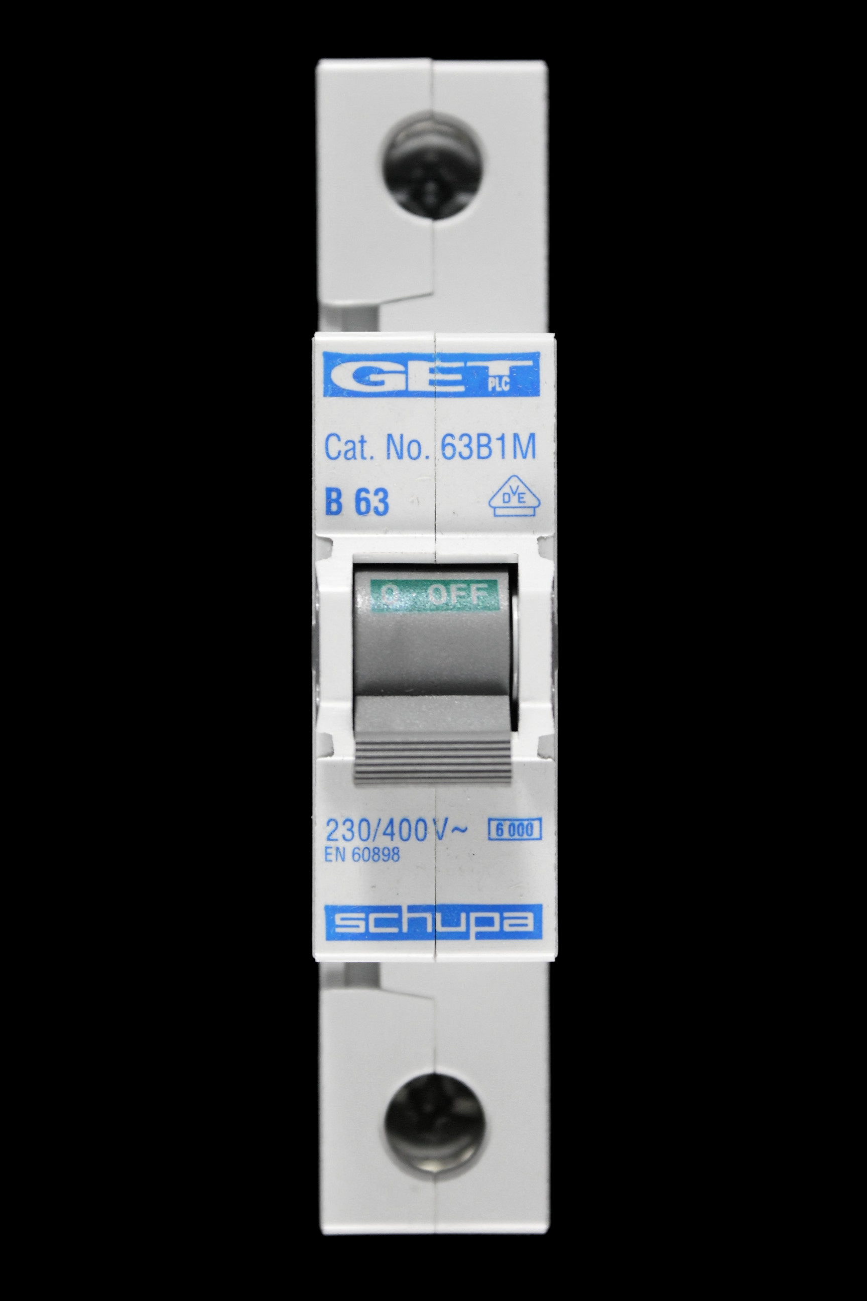 GET 63 AMP CURVE B 6kA MCB CIRCUIT BREAKER 63B1M SCHUPA
