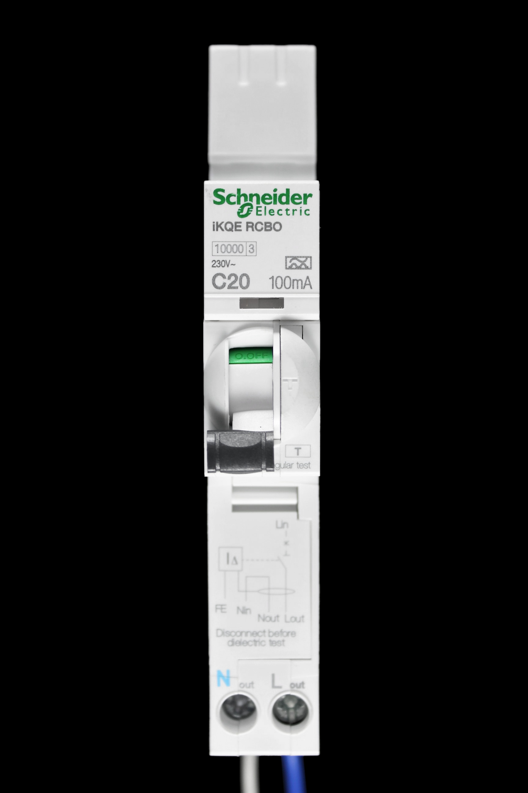 SCHNEIDER 20 AMP CURVE C 10kA 100mA RCBO IKQE A9D18820 SEE120C10