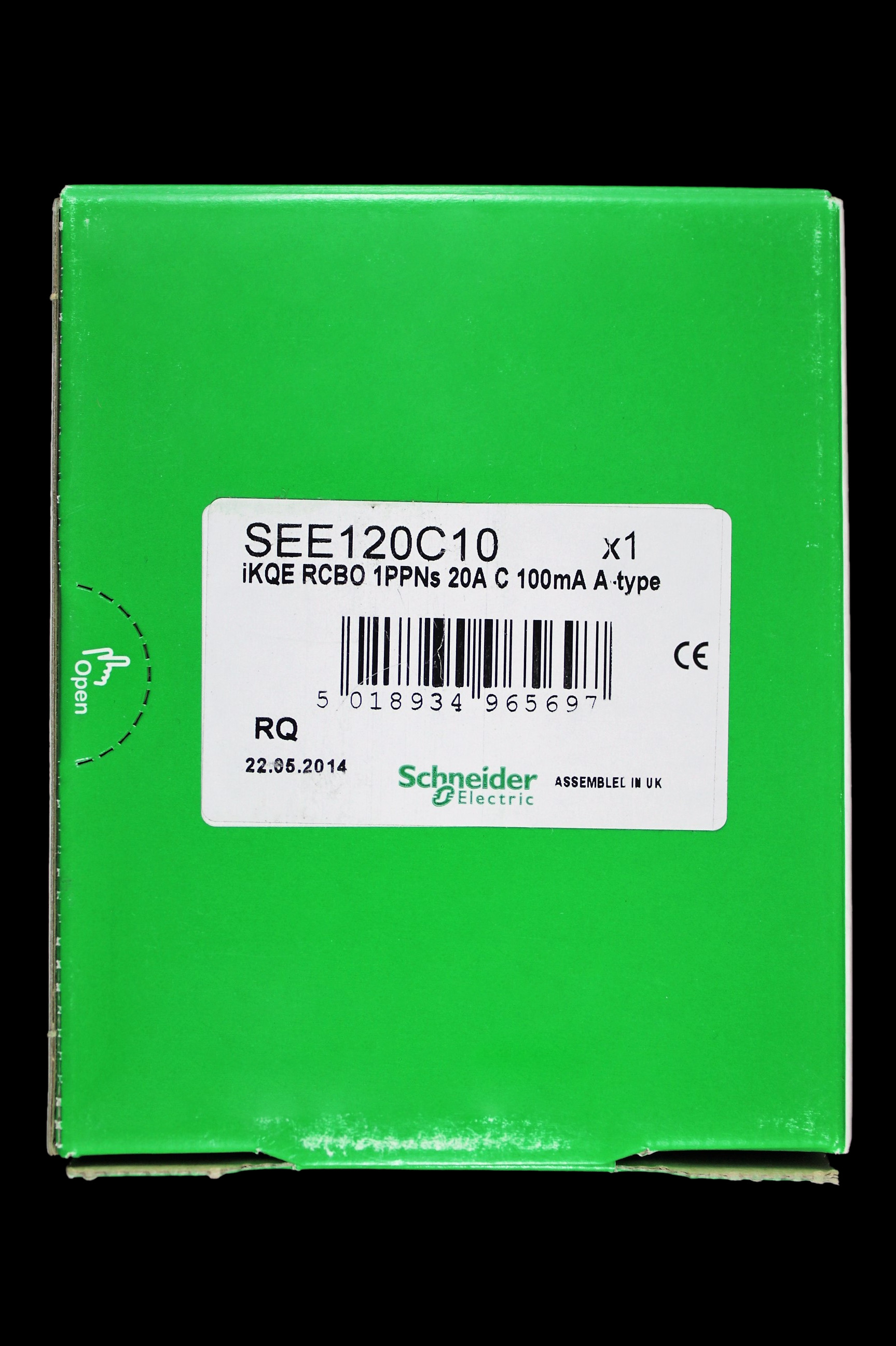 SCHNEIDER 20 AMP CURVE C 10kA 100mA RCBO IKQE A9D18820 SEE120C10
