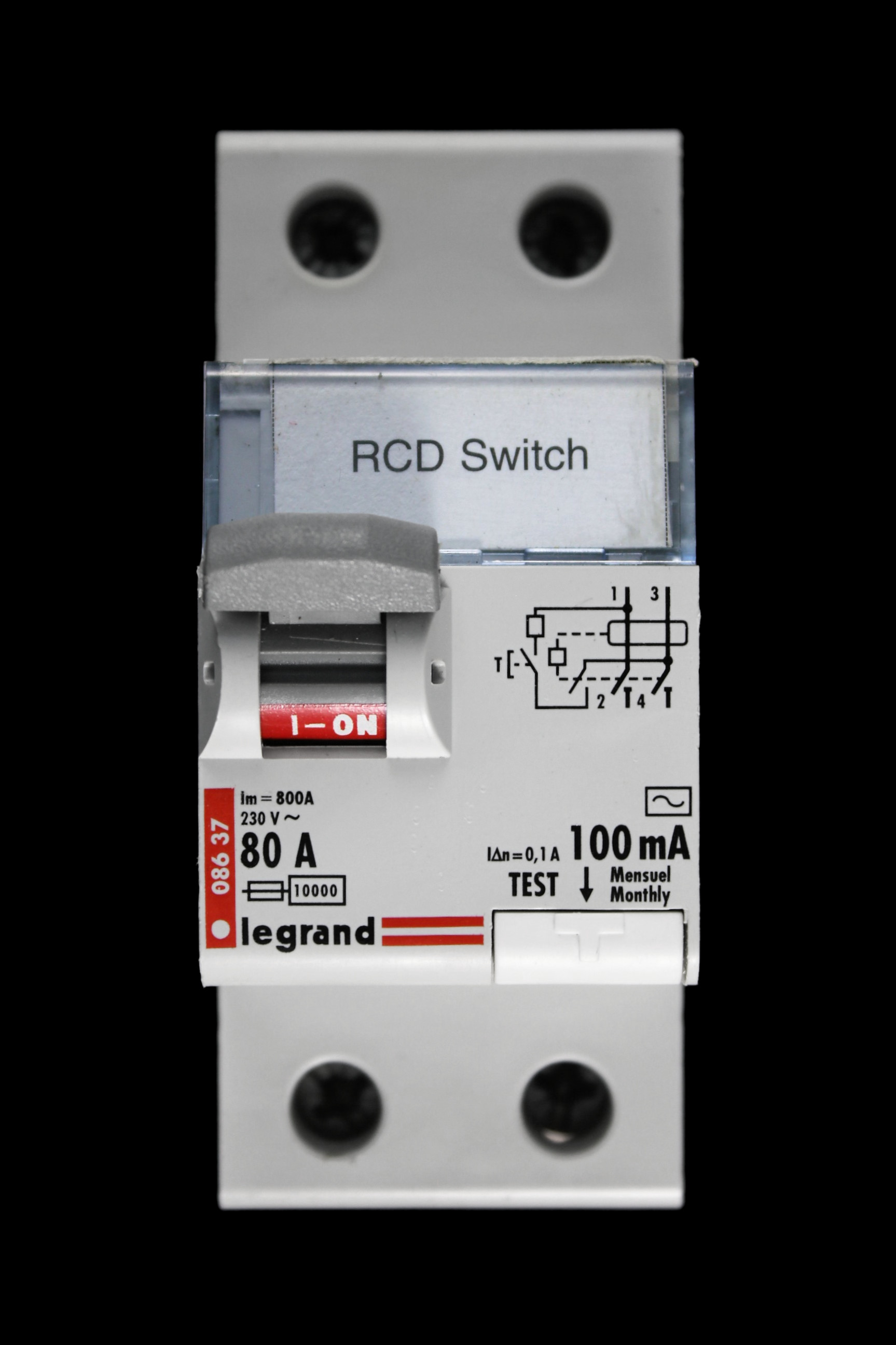 LEGRAND 80 AMP 100mA DOUBLE POLE RCCB RCD TYPE AC 08637 086 37