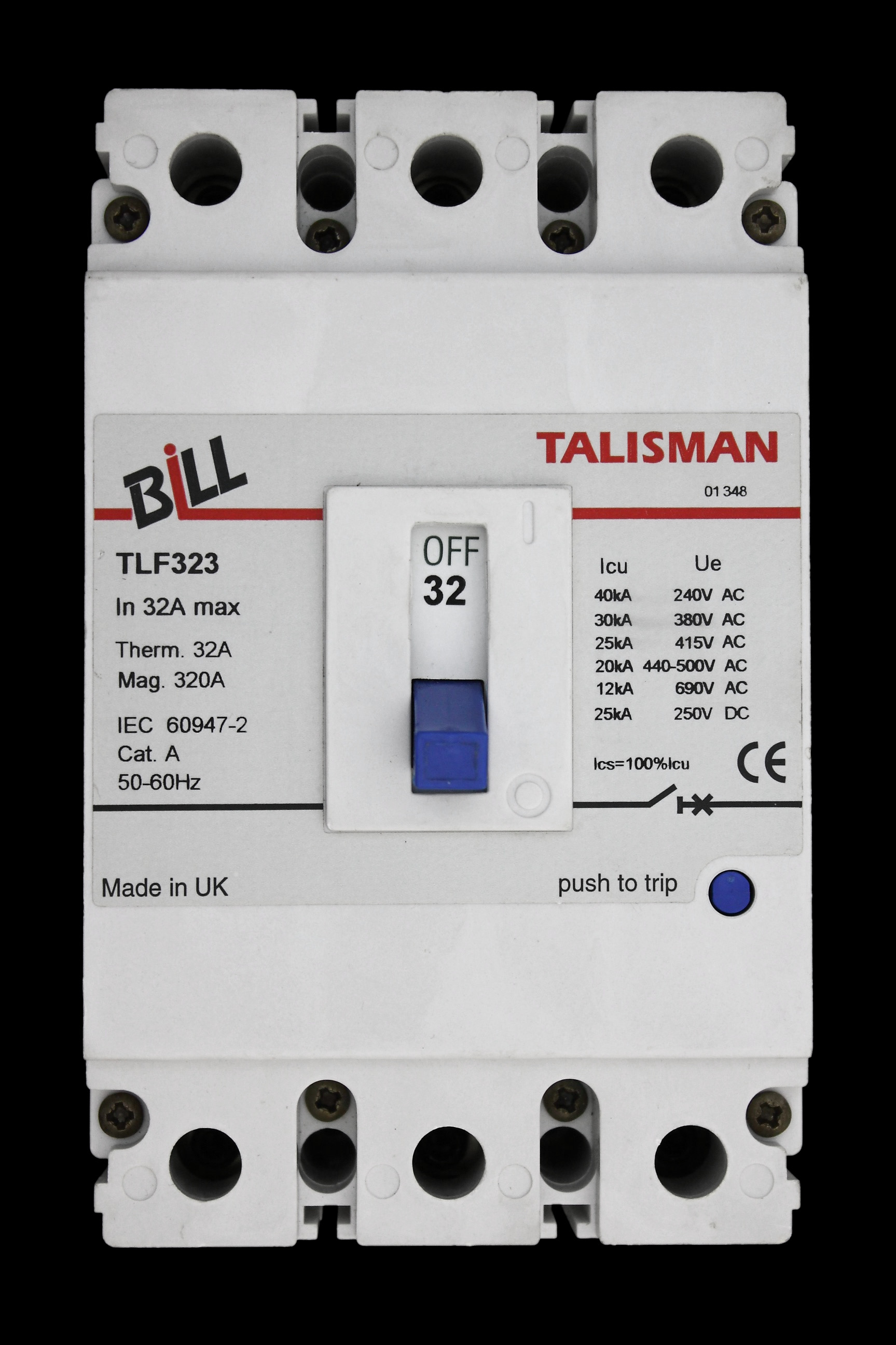BILL 32 AMP 25kA TRIPLE POLE MCCB TLF323