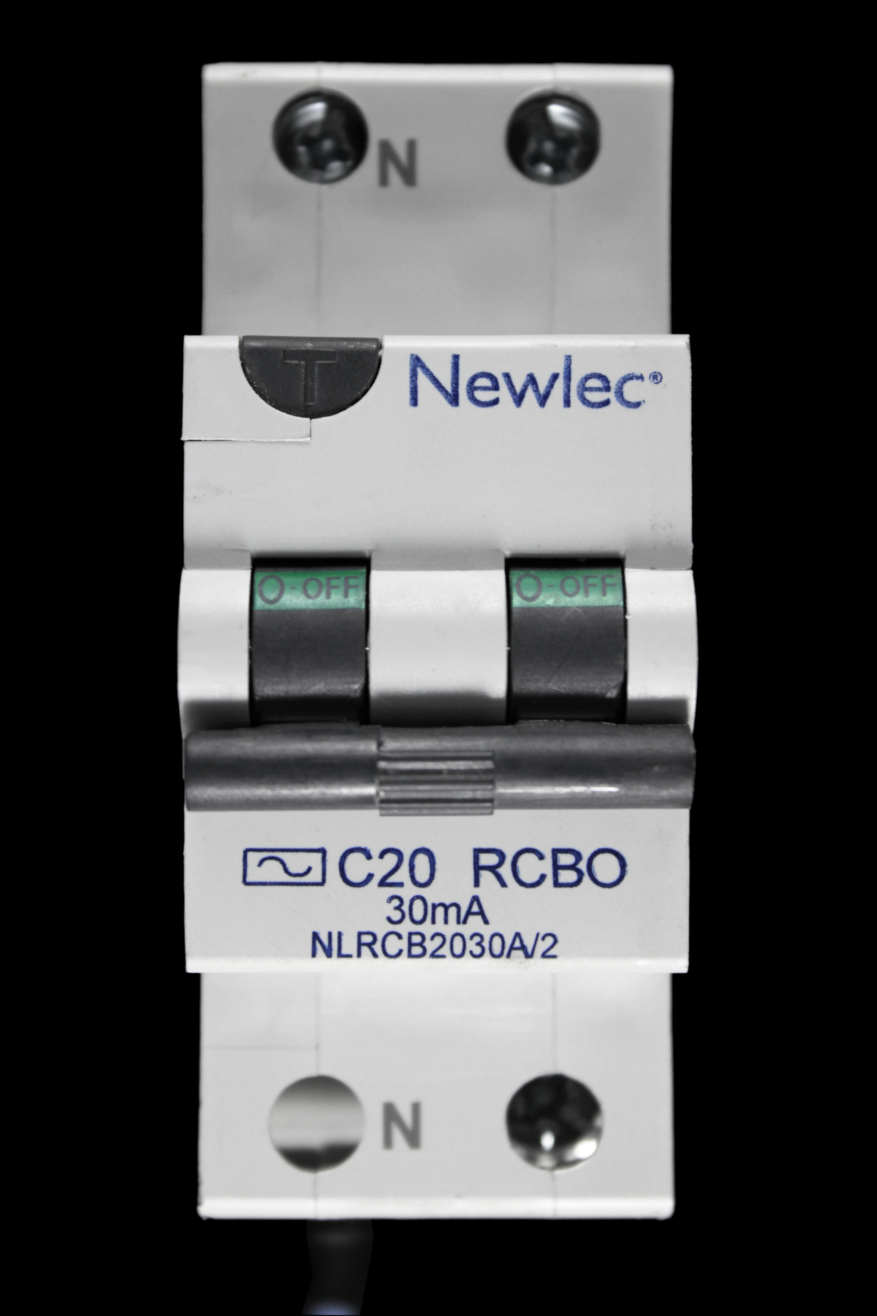 NEWLEC 20 AMP CURVE C 10kA 30mA DOUBLE POLE RCBO NLRCB2030A/2