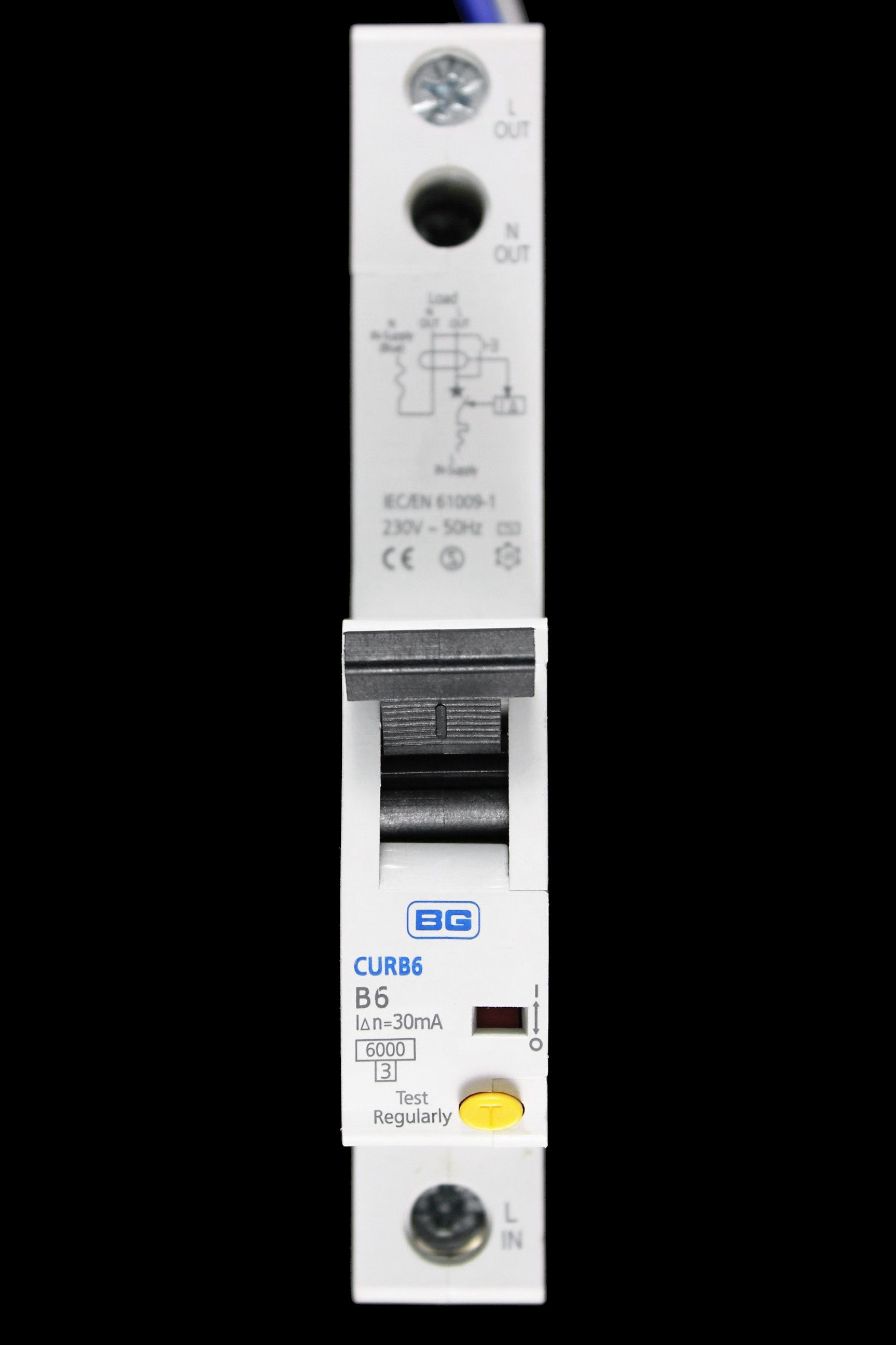 BRITISH GENERAL 6 AMP CURVE B 6kA 30mA RCBO CURB6-02