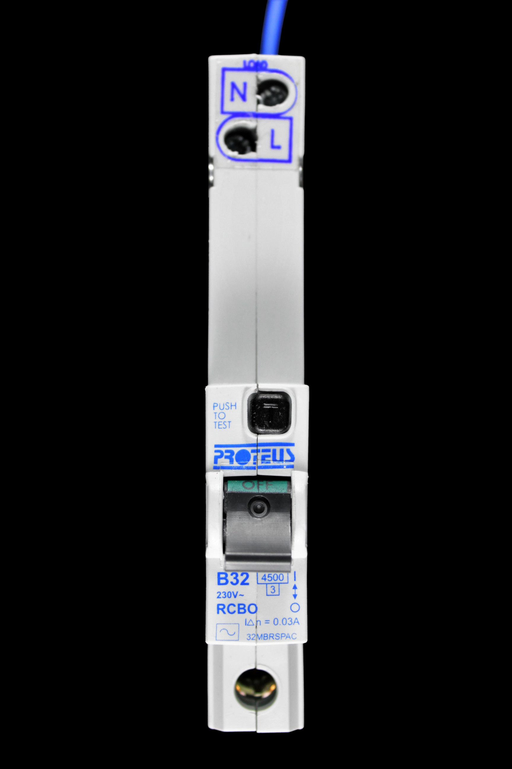 PROTEUS 32 AMP CURVE B 4.5kA 30mA RCBO TYPE AC 32MBRSPAC