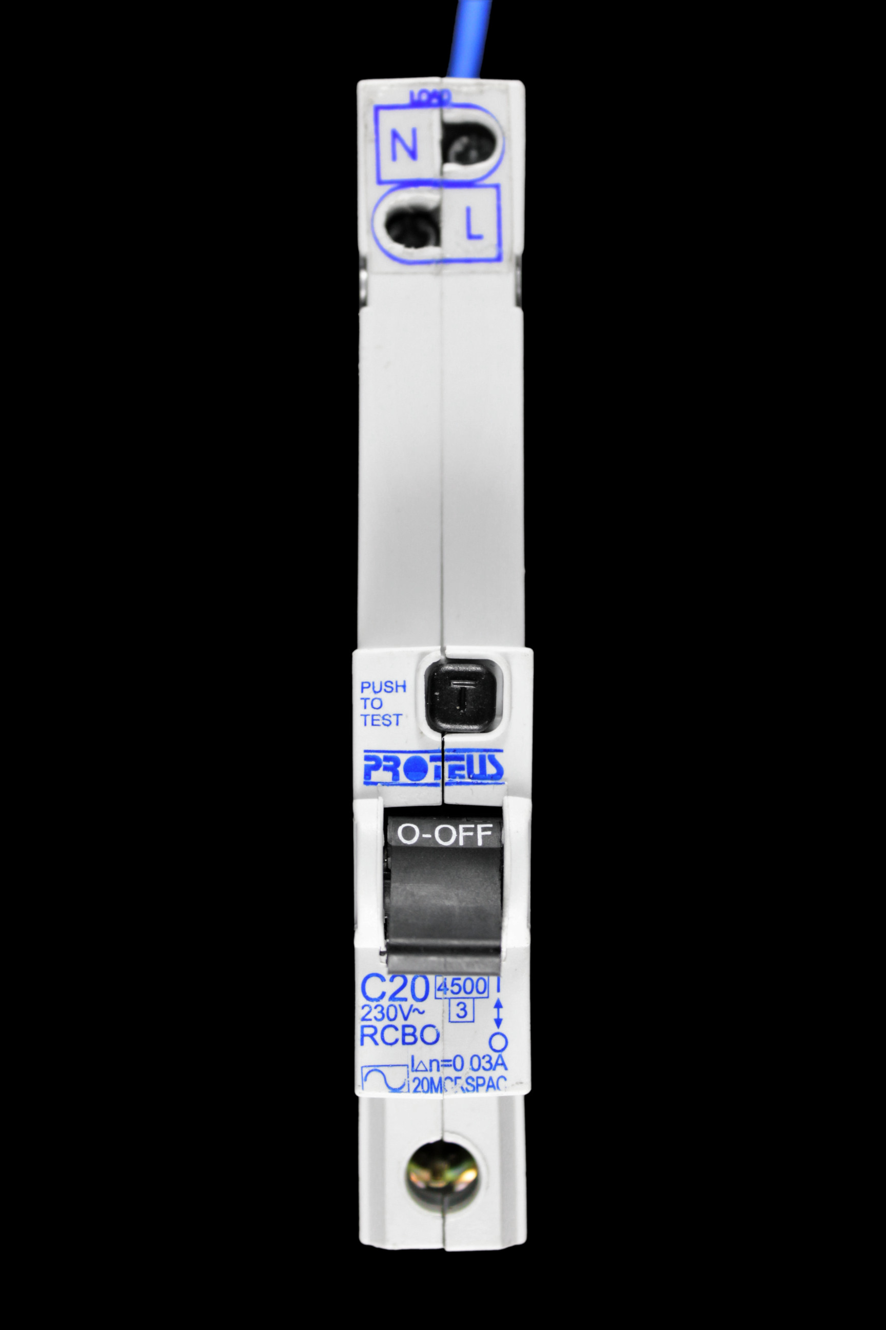 PROTEUS 20 AMP CURVE C 4.5kA 30mA RCBO TYPE AC 20MCRSPAC