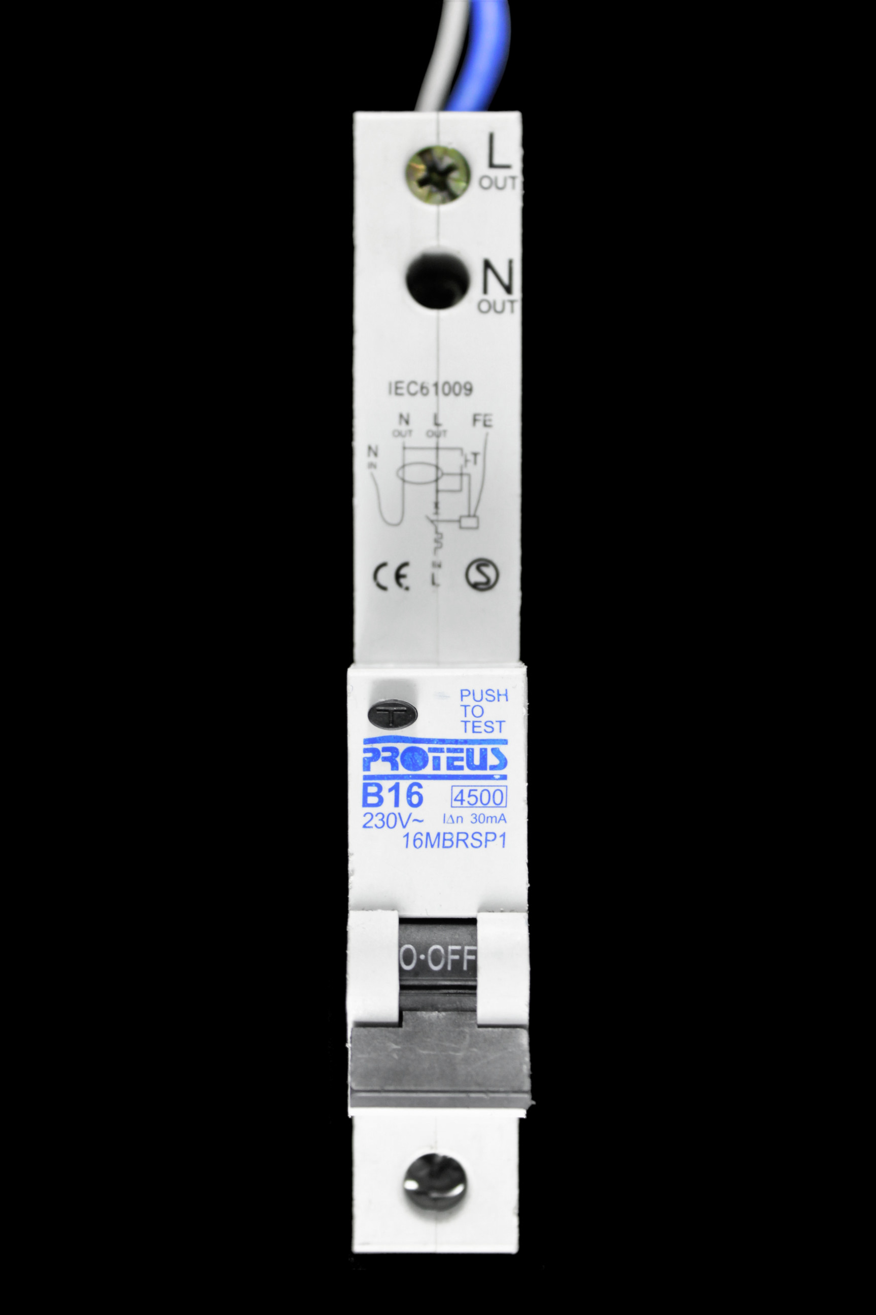PROTEUS 16 AMP CURVE B 4.5kA 30mA RCBO 16MBRSP1