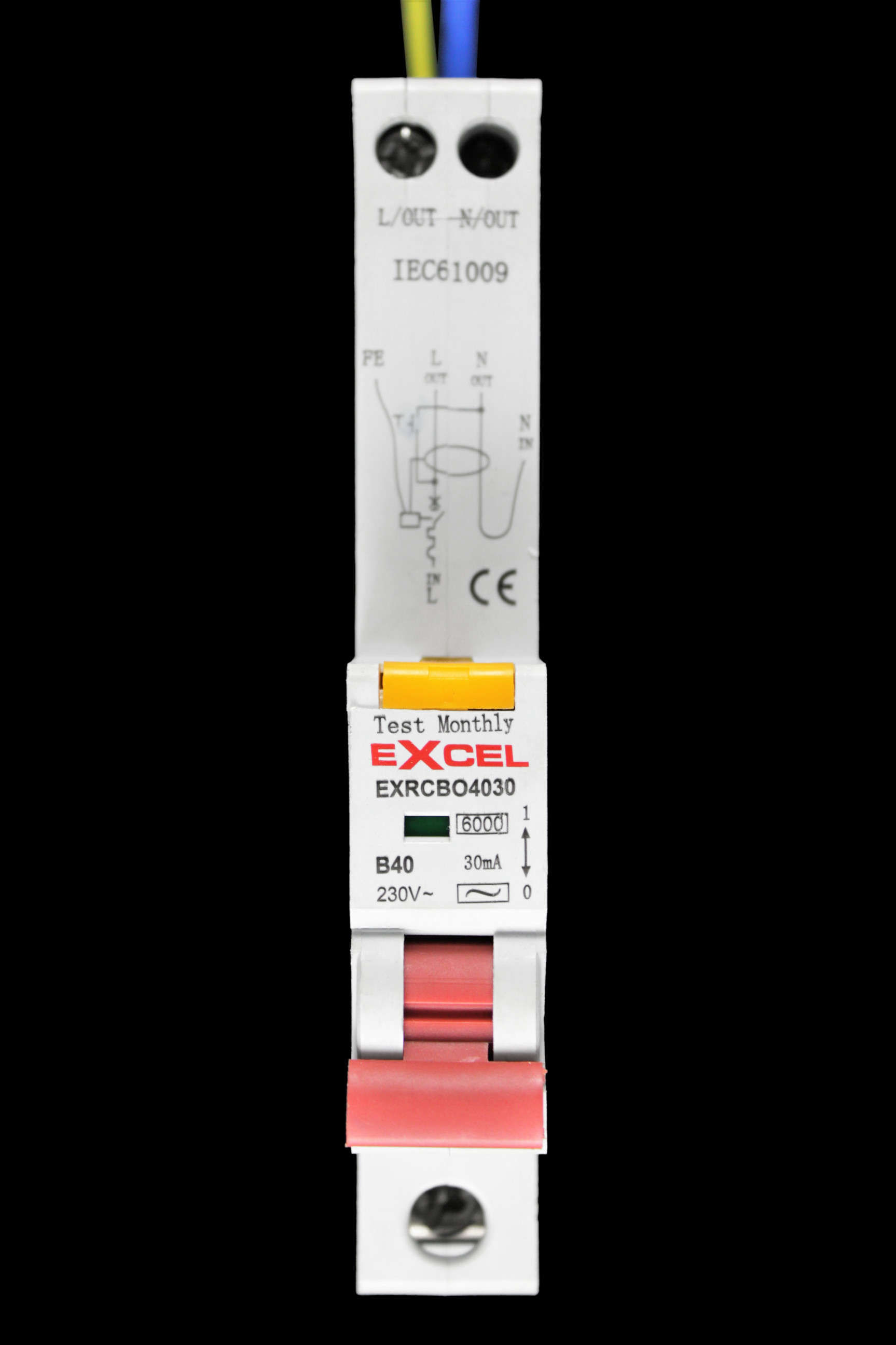 EXCEL 40 AMP CURVE B 6kA 30mA RCBO EXRCBO4030