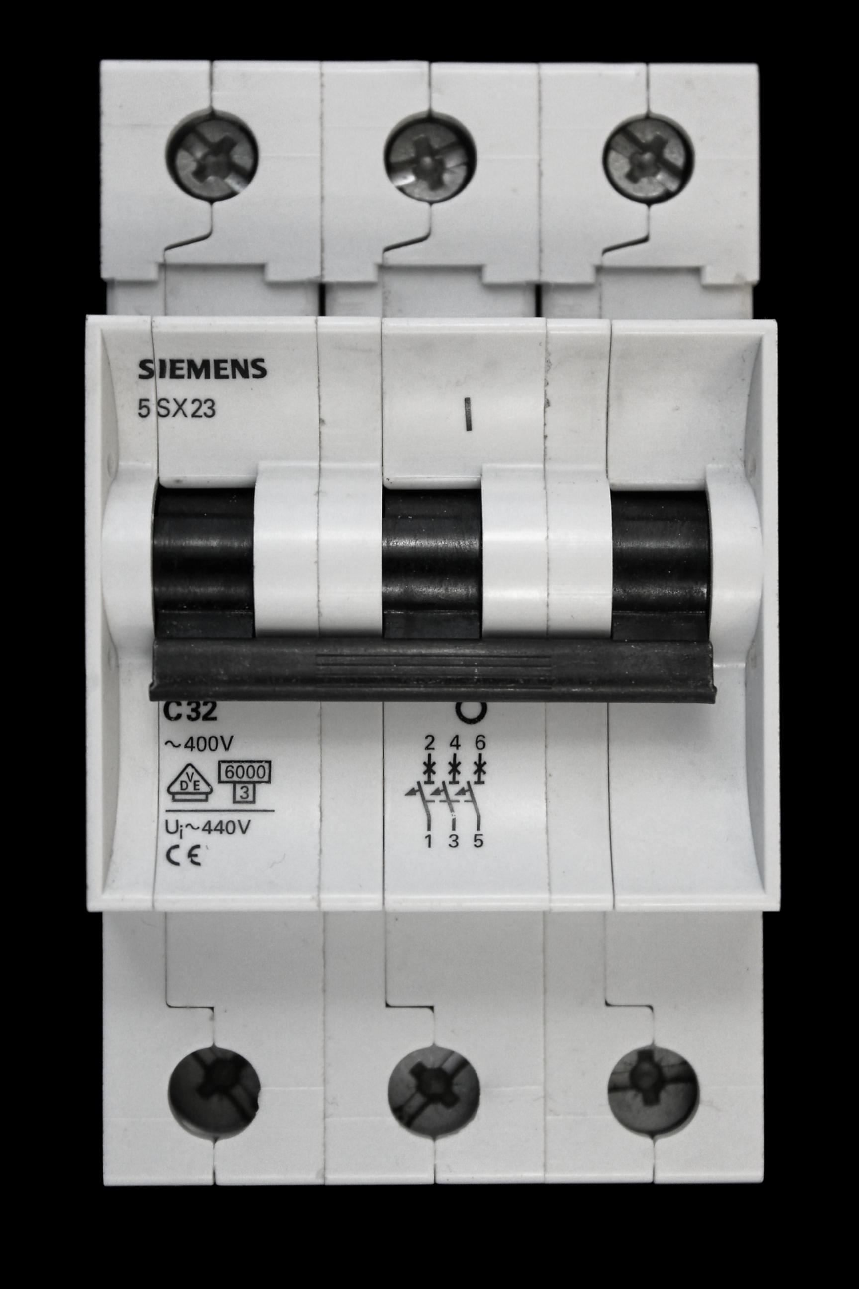 SIEMENS 32 AMP CURVE C 6kA TRIPLE POLE MCB CIRCUIT BREAKER 5SX23 5SX2