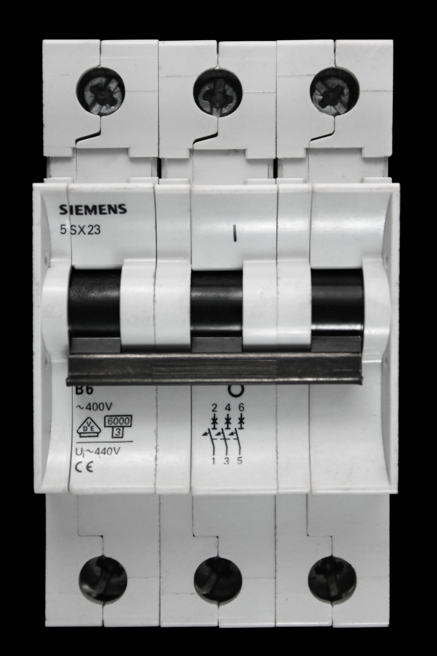 SIEMENS 6 AMP CURVE B 6kA TRIPLE POLE MCB CIRCUIT BREAKER 5SX23 5SX2