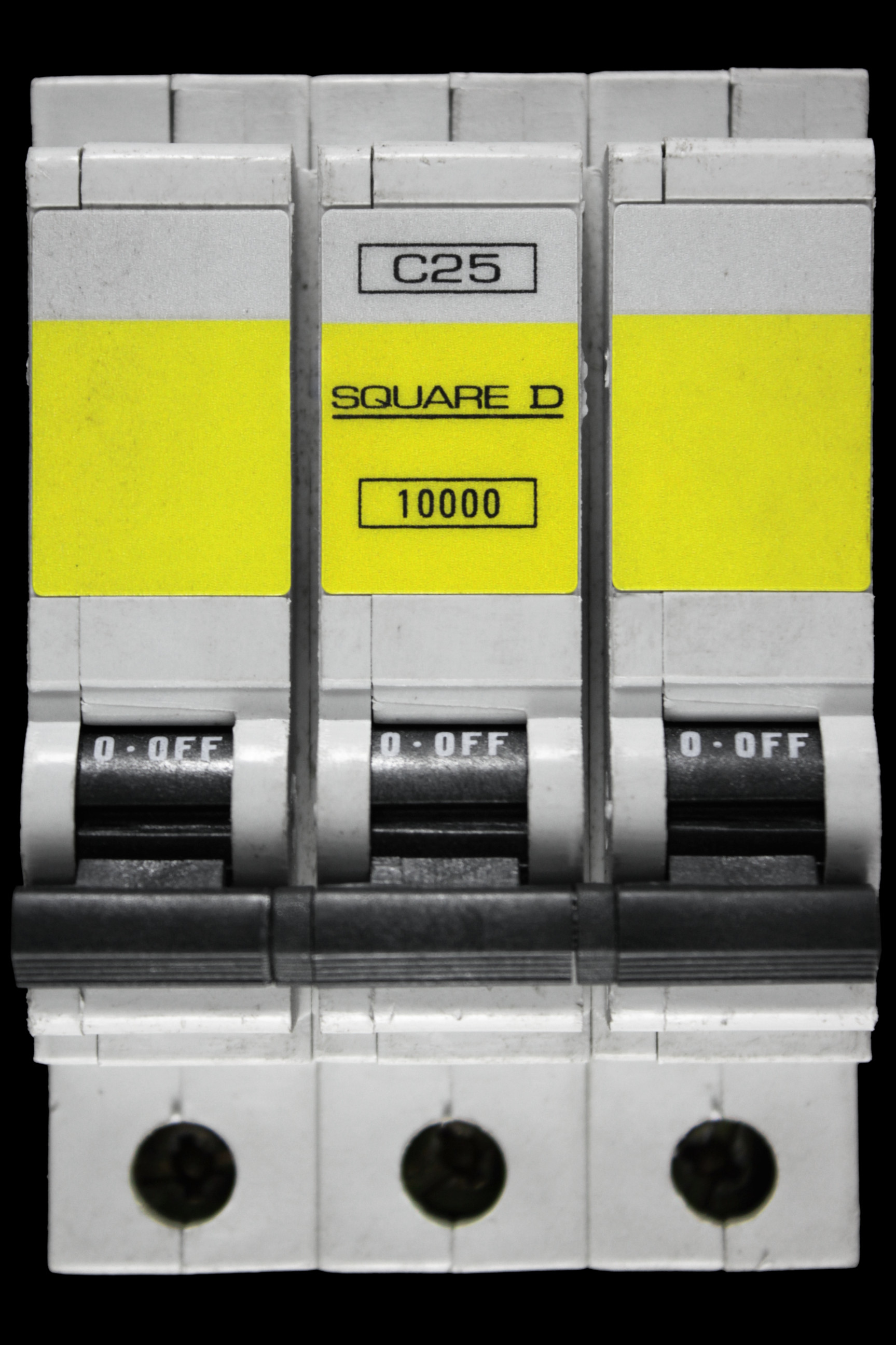 SQUARE D 25 AMP CURVE C 10kA TRIPLE POLE MCB CIRCUIT BREAKER QOE 10000