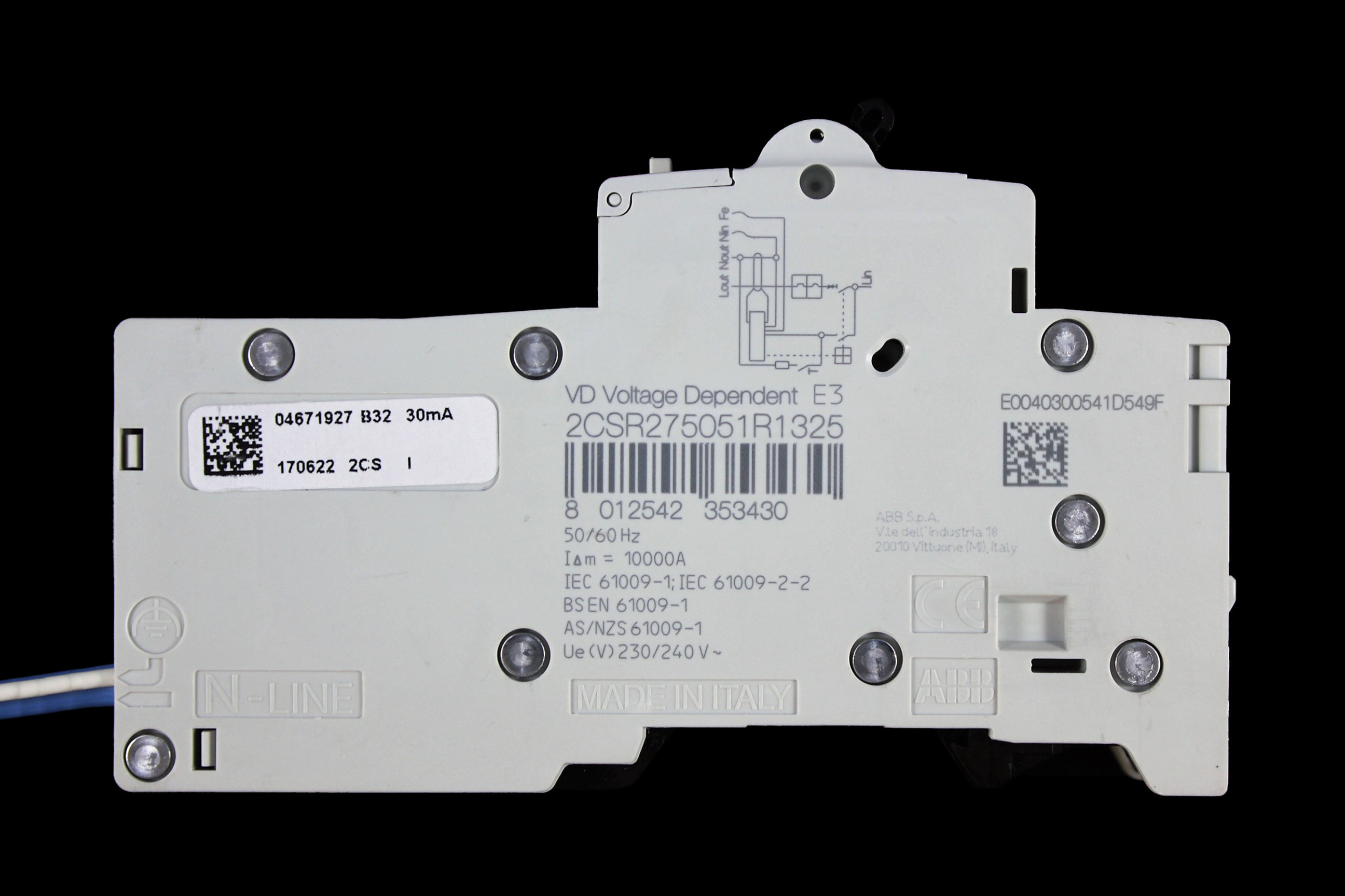 ABB 32 AMP CURVE B 10kA 30mA RCBO TYPE AC DSE201 M 2CSR275051R1325