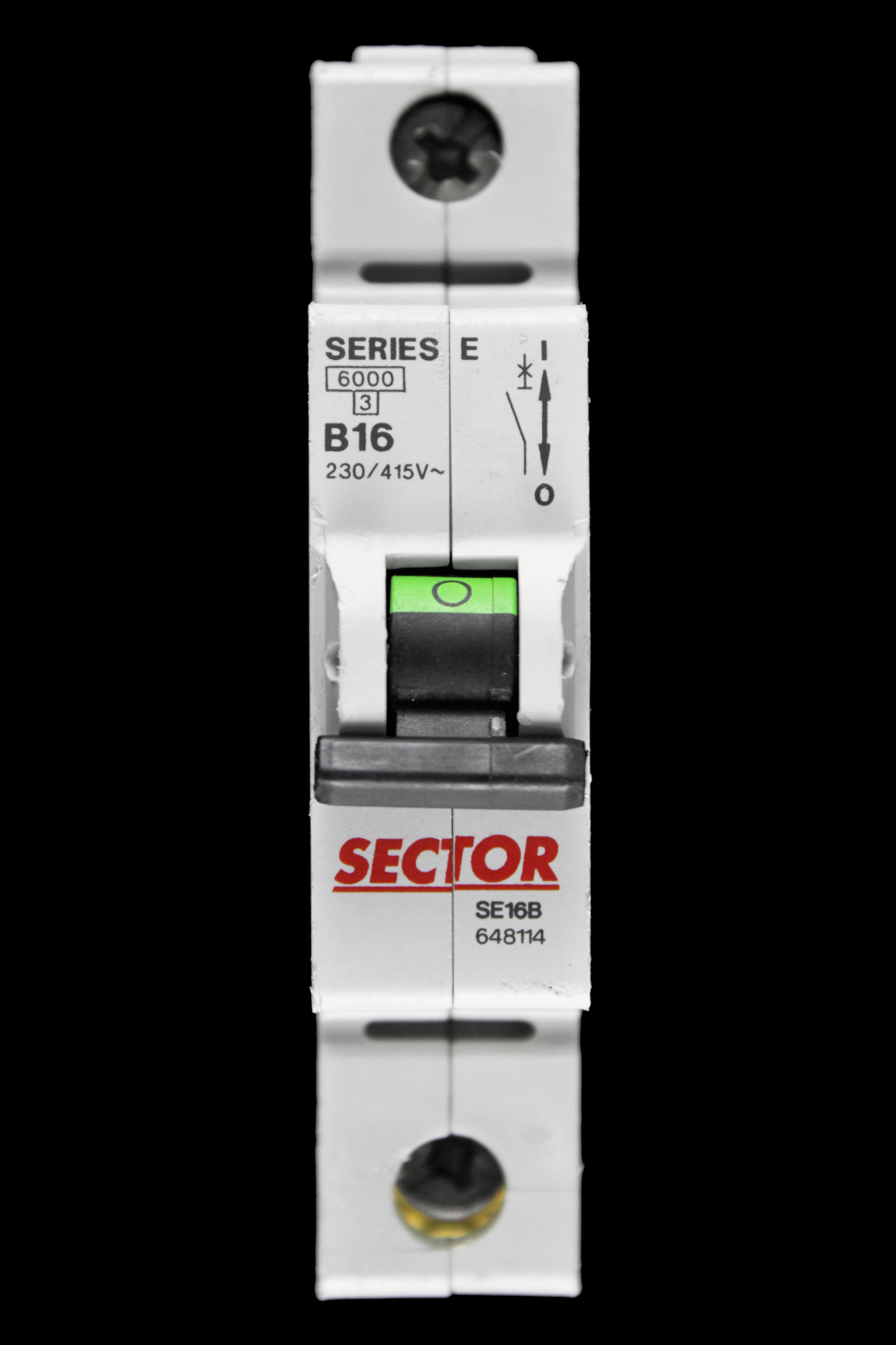 SECTOR 16 AMP CURVE B 6kA MCB CIRCUIT BREAKER SERIES E SE16B 648114