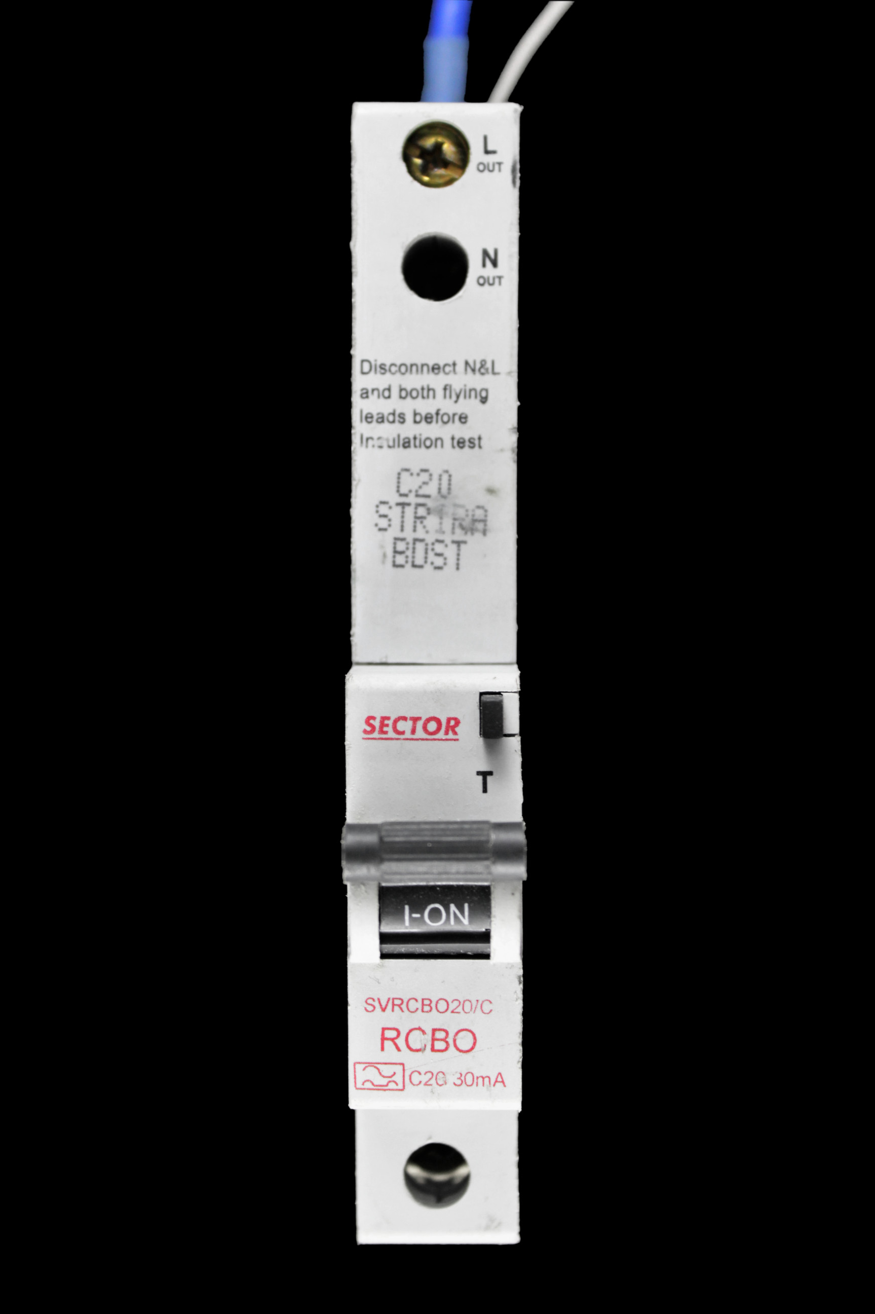 SECTOR 20 AMP CURVE C 6kA 30mA RCBO SVRCBO20/C RED
