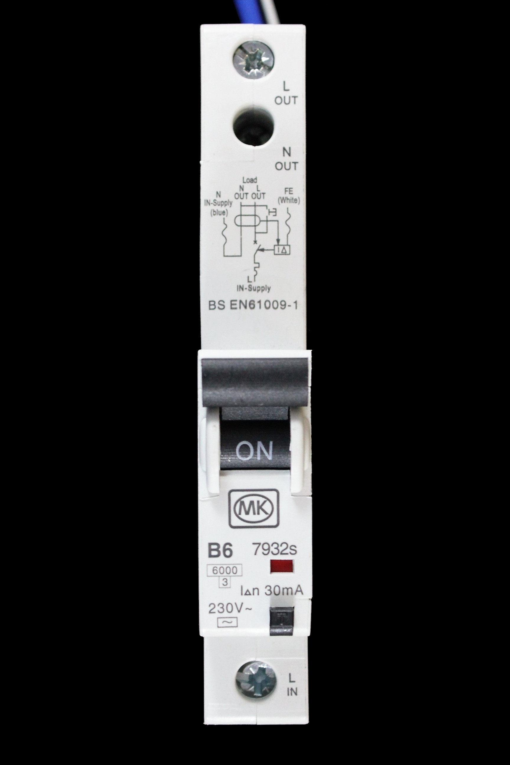 MK 6 AMP CURVE B 6kA 30mA RCBO TYPE AC SENTRY 7932s 07932s