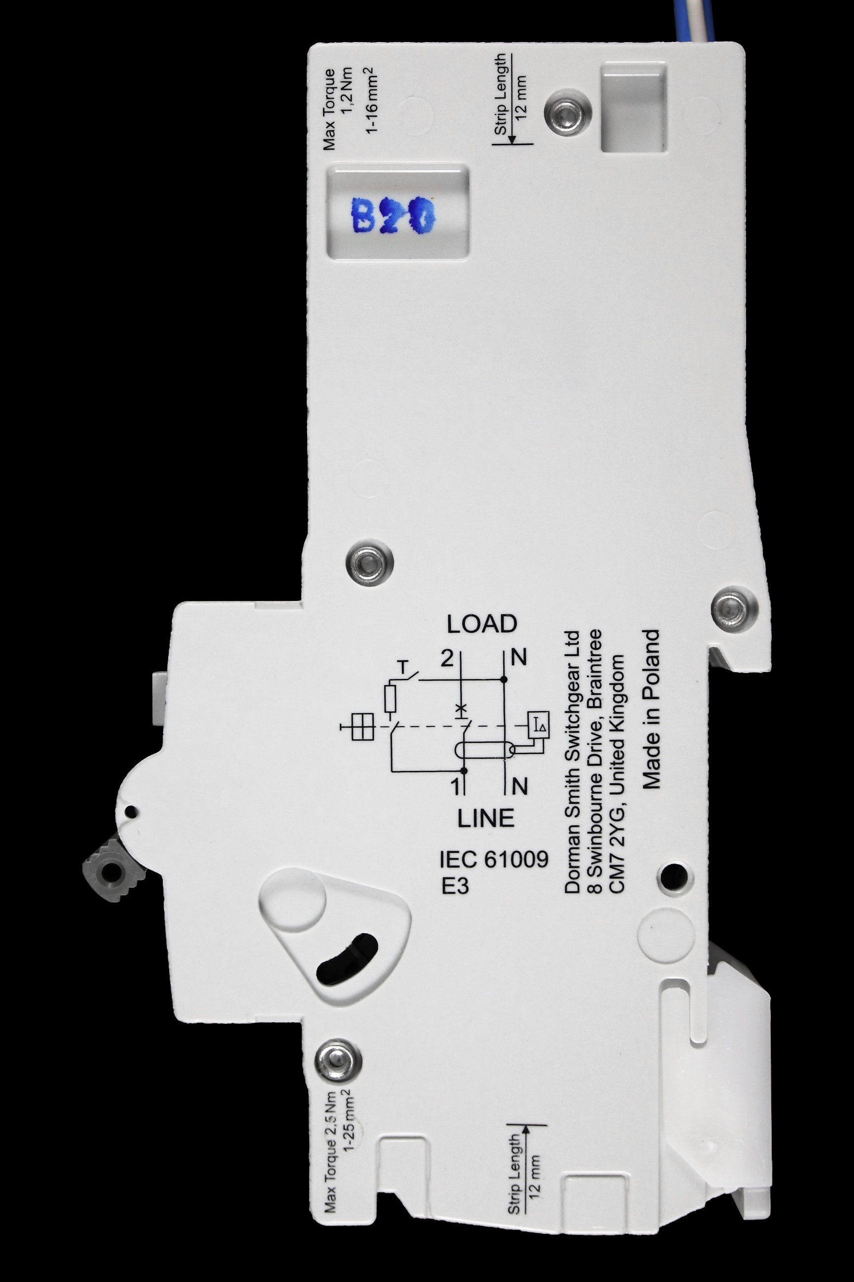DORMAN SMITH 20 AMP CURVE B 10kA 30mA RCBO TYPE AC KR1PB2030