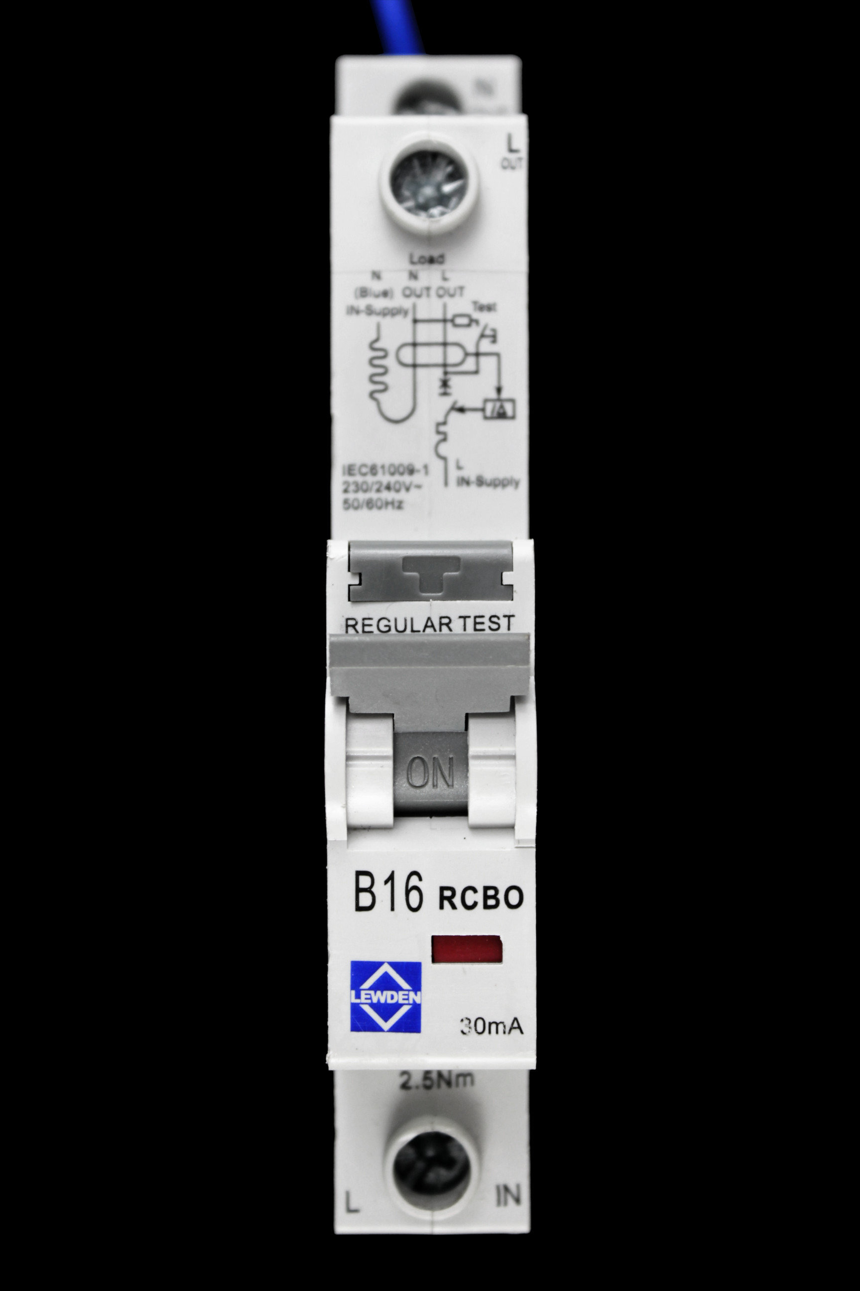 LEWDEN B 16 RCBO 6kA 30mA TYPE AC 16/30/SP