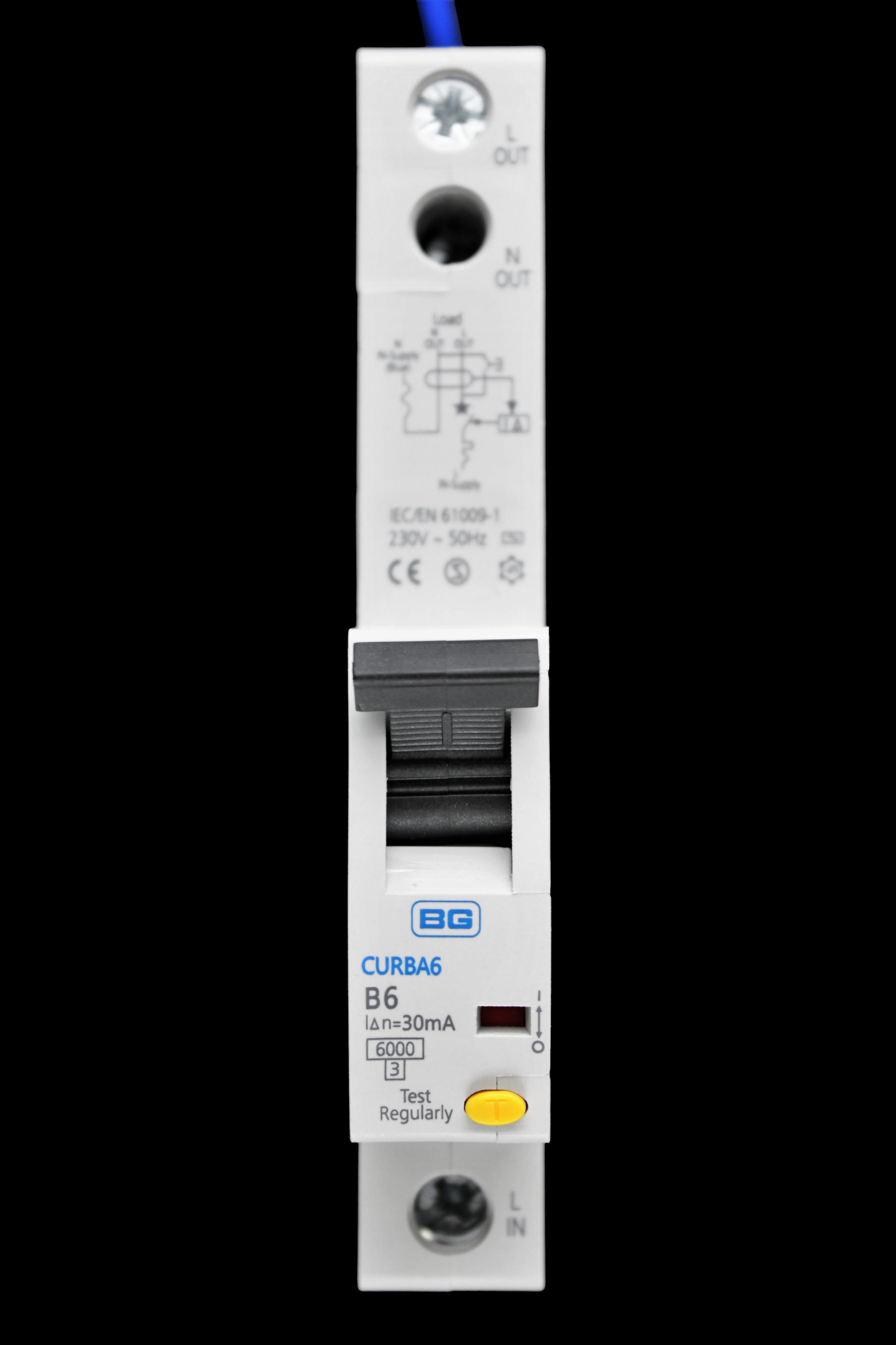 BG BRITISH GENERAL 6 AMP CURVE B 6kA 30mA RCBO TYPE AC CURBA6-01