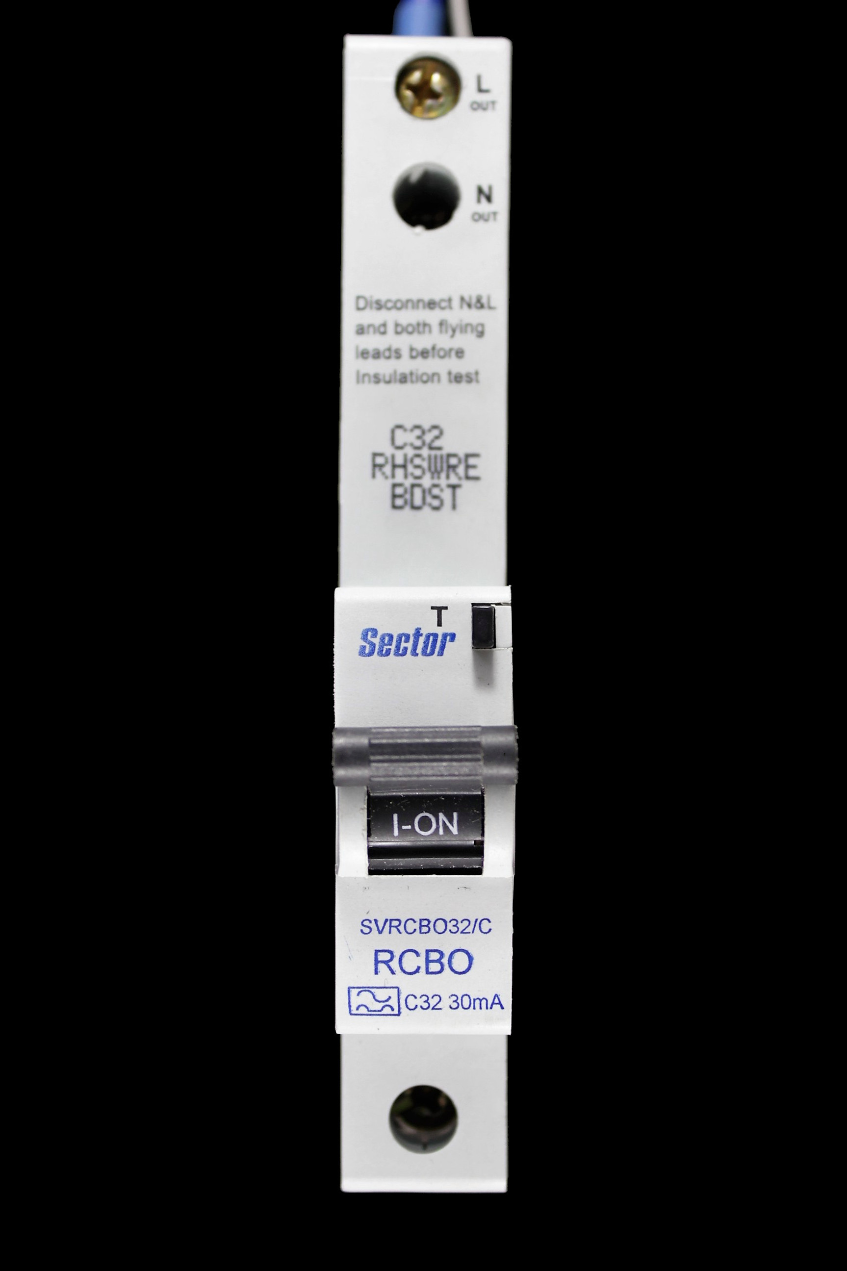 SECTOR 32 AMP CURVE C 6kA 30mA RCBO SVRCBO32/C BLUE