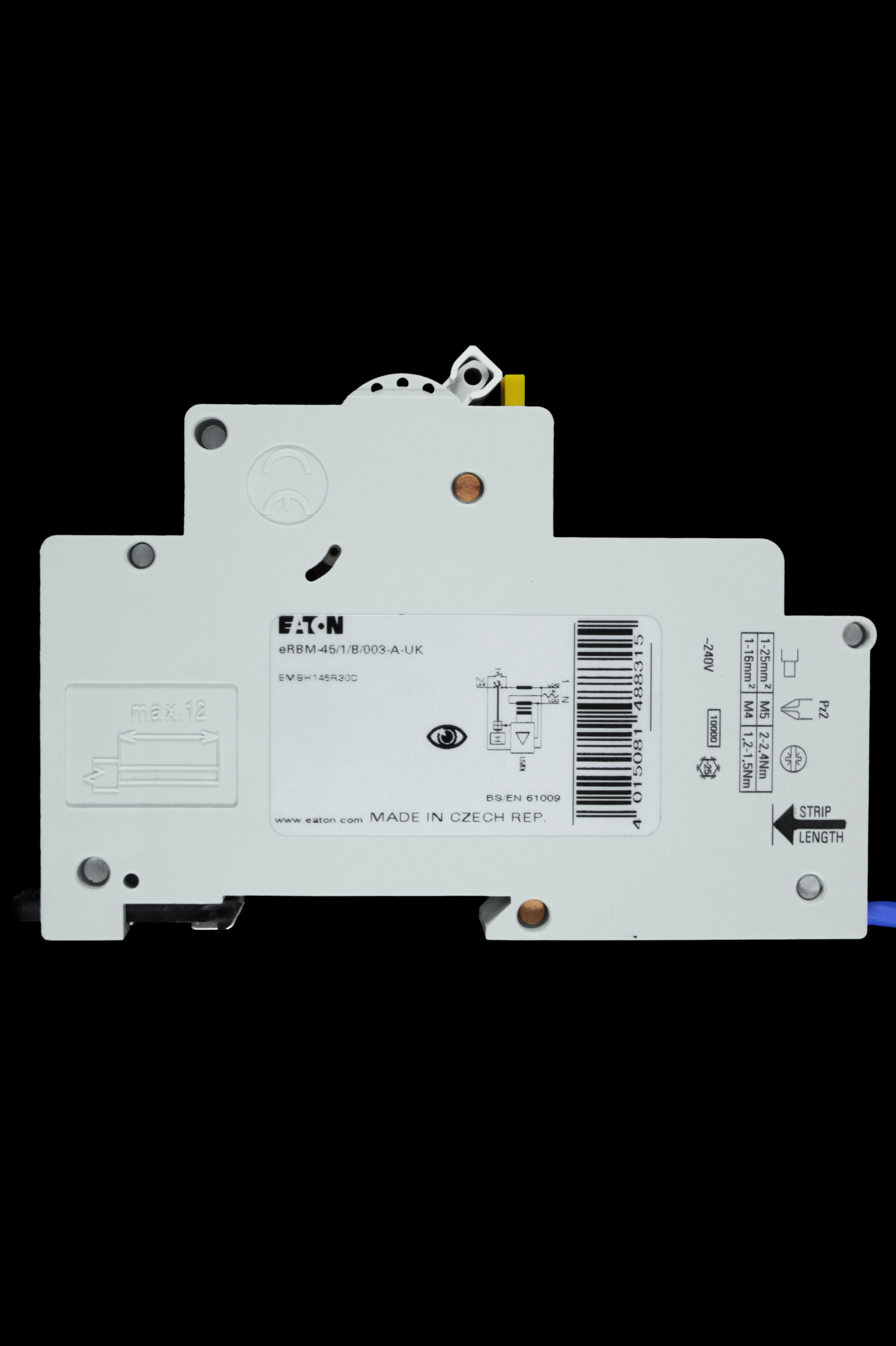 EATON 45 AMP CURVE B 10kA 30mA RCBO TYPE A EMBH145R30C ERBM-45/1/B/003