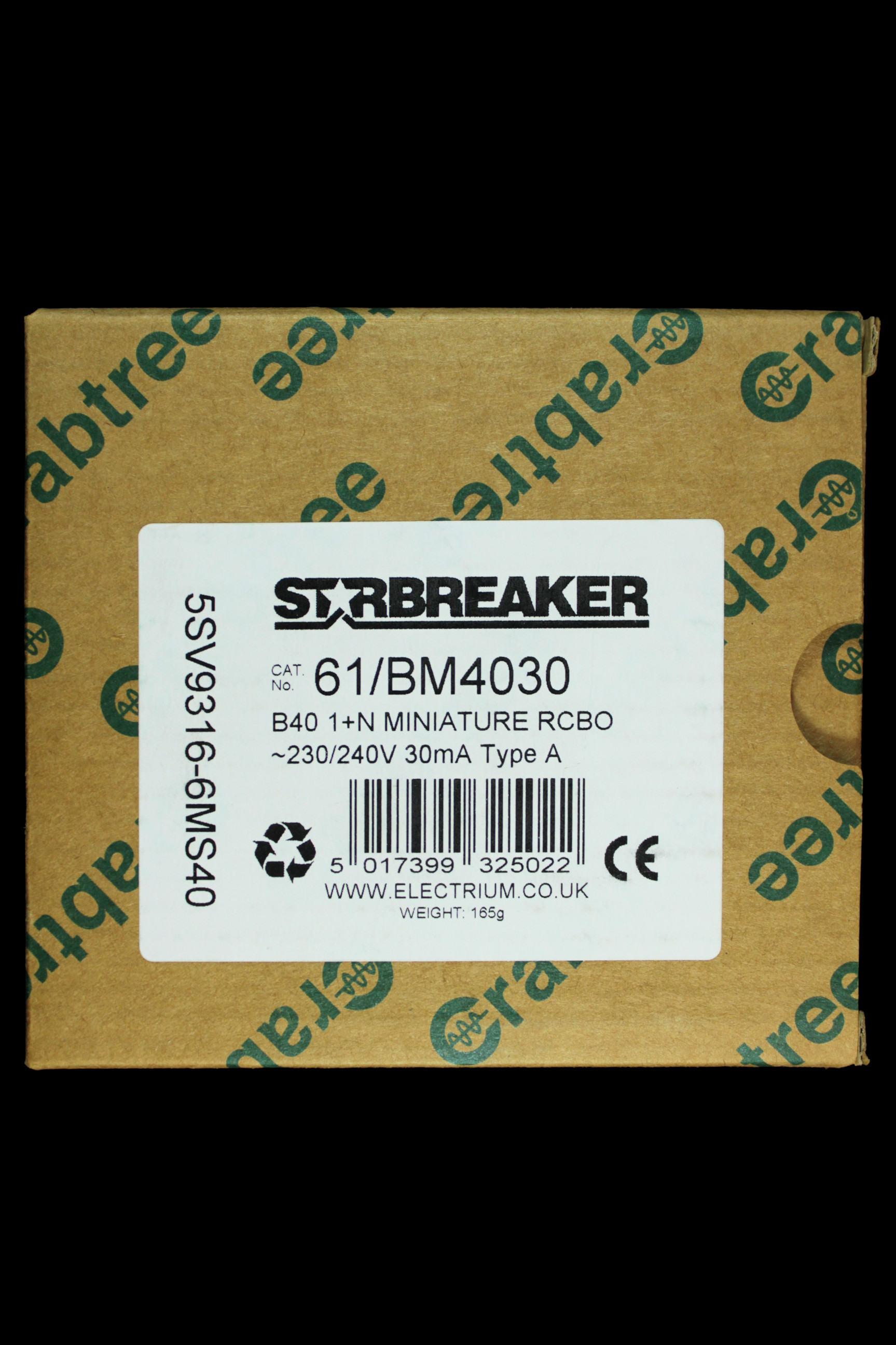 CRABTREE 40 AMP CURVE B 6kA 30mA RCBO TYPE A 61/BM4030 STARBREAKER