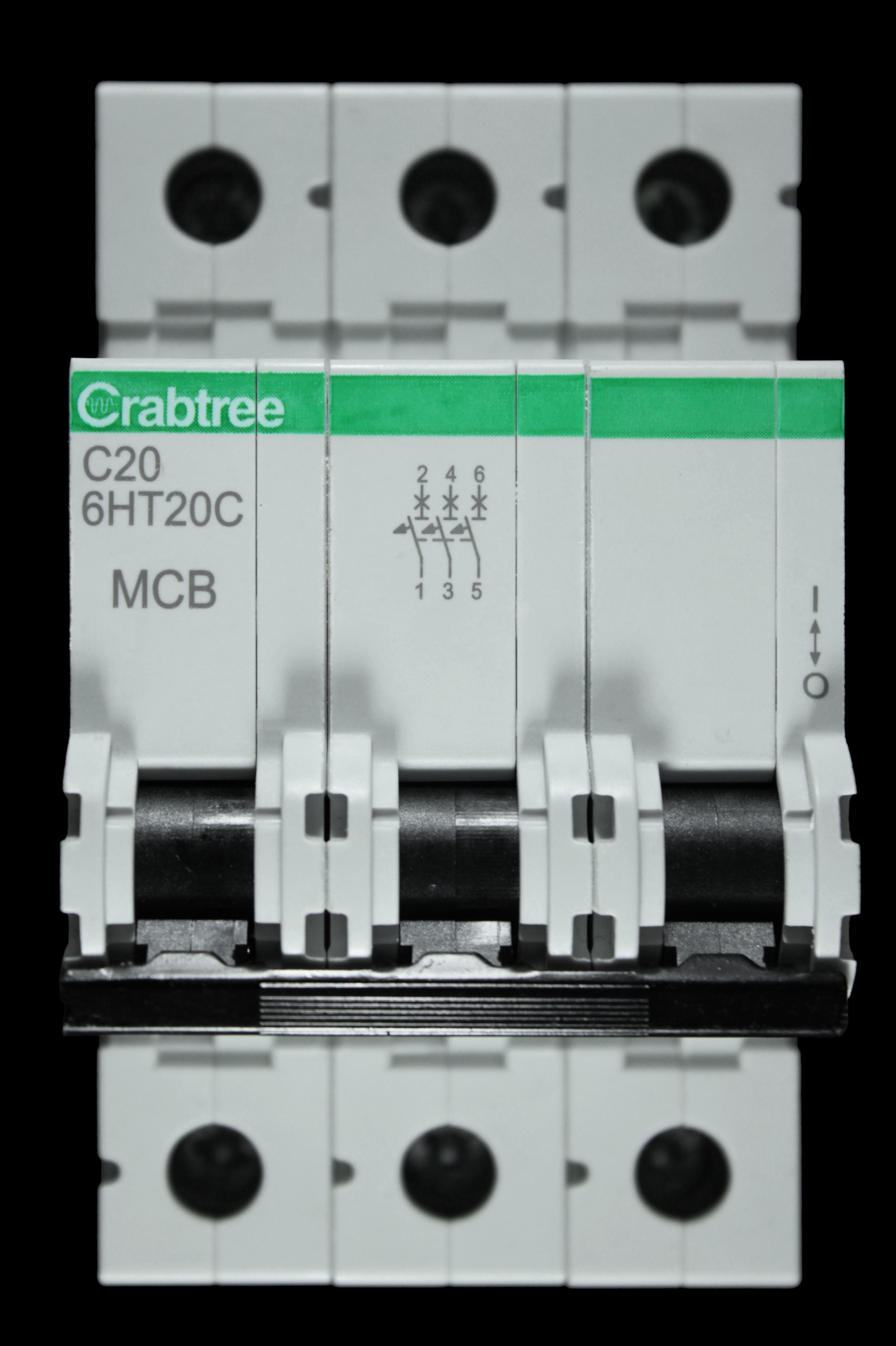 CRABTREE 20 AMP CURVE C 10kA TRIPLE POLE MCB CIRCUIT BREAKER 6HT20C LOADSTAR