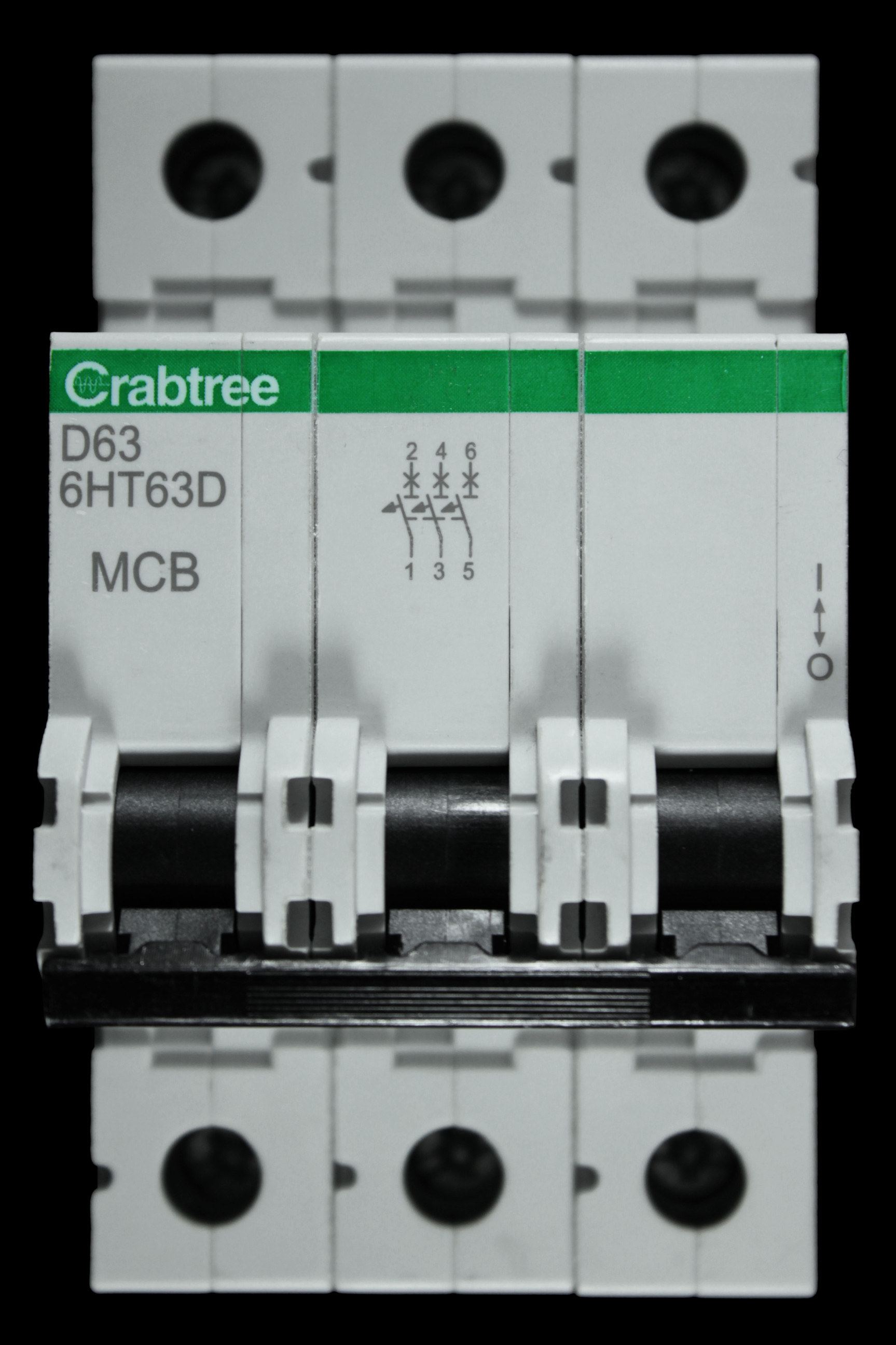 CRABTREE 63 AMP CURVE D 10kA TRIPLE POLE MCB CIRCUIT BREAKER 6HT63D LOADSTAR