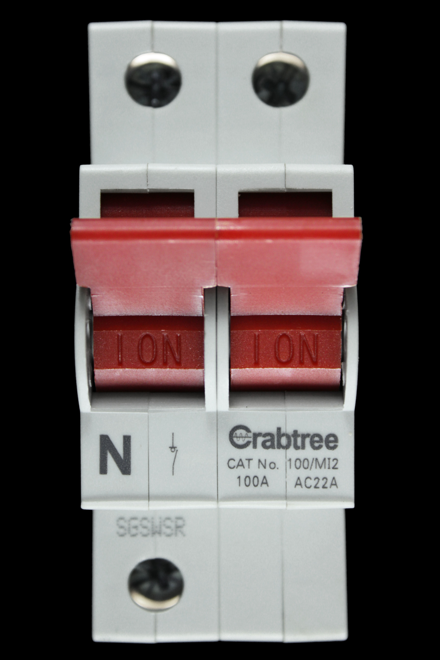 CRABTREE 100 AMP DOUBLE POLE MAIN SWITCH DISCONNECTOR 100/MI2 STARBREAKER