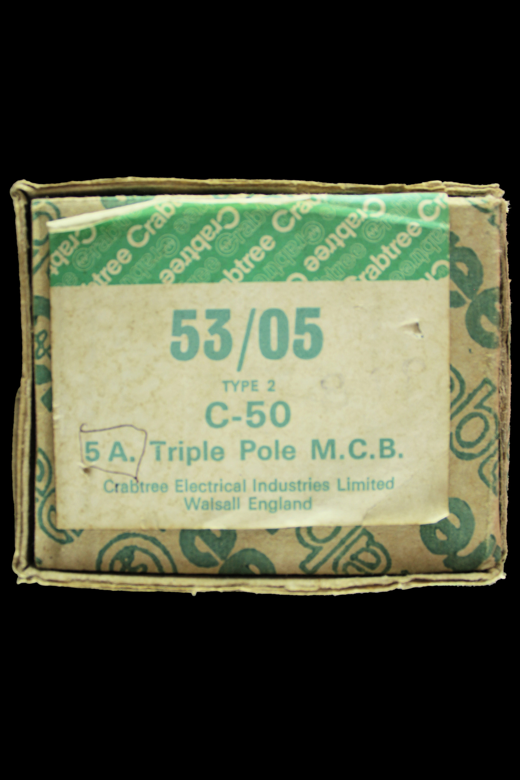 CRABTREE 5 AMP TYPE 2 M4.5 TRIPLE POLE MCB CIRCUIT BREAKER C50 C-50 53/05